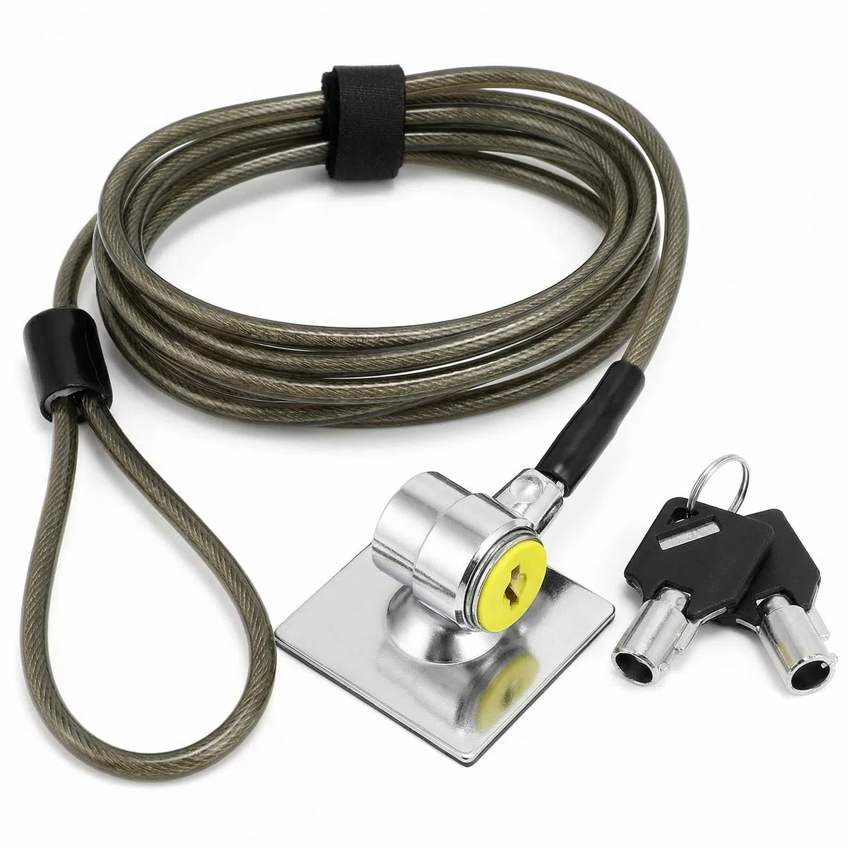 QWORK® Candado para computadora portátil, candado para computadora portátil Cable Acero 2 m, candado de Seguridad para Tableta con Llaves, para computadora portátil, Tableta