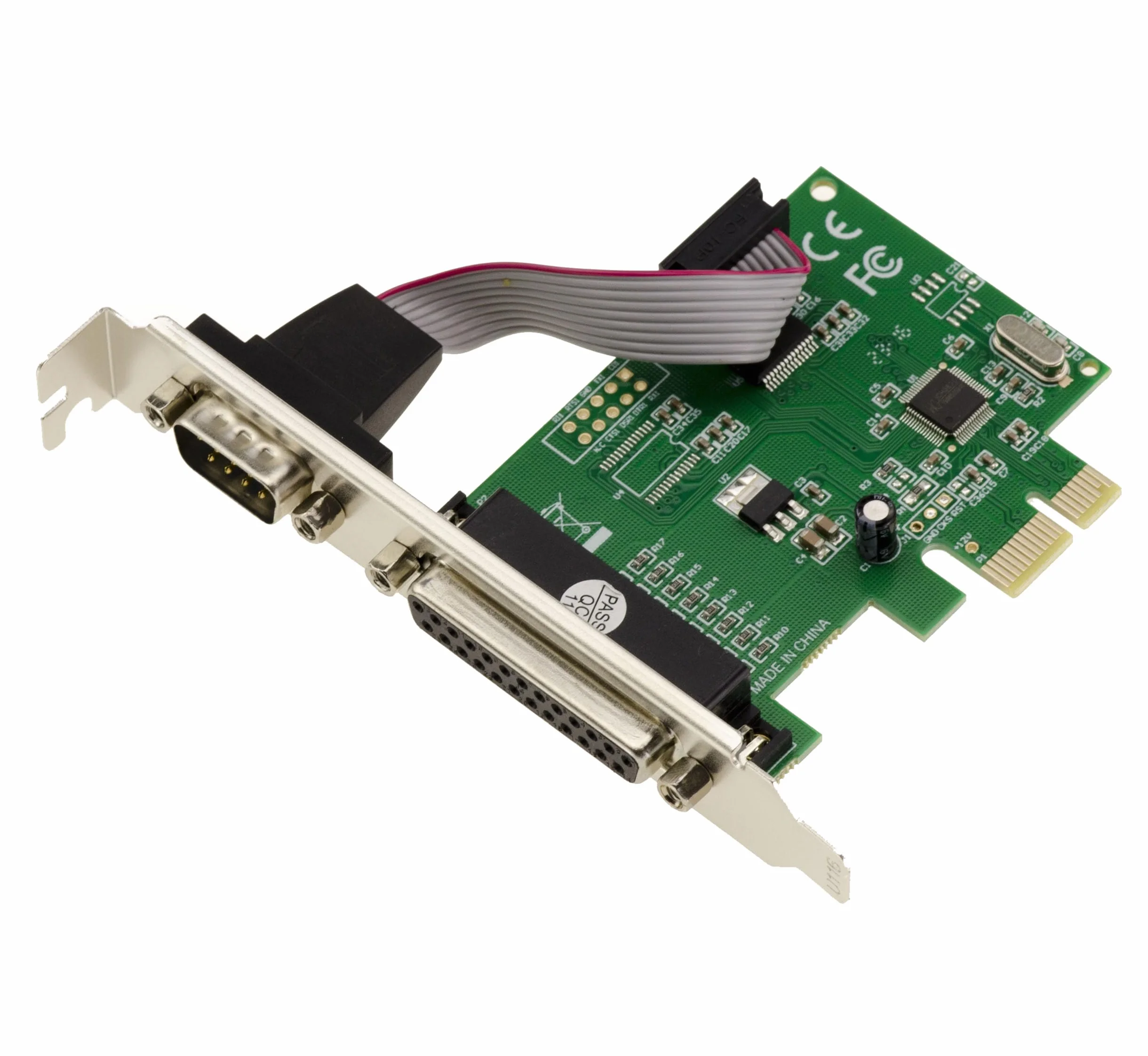 KALEA-INFORMATIQUE Tarjeta controladora combinada PCI Express PCIe con 1 Puerto Serie COM RS232 DB9 y 1 Puerto Paralelo LPT DB25 con chipset WCH382L