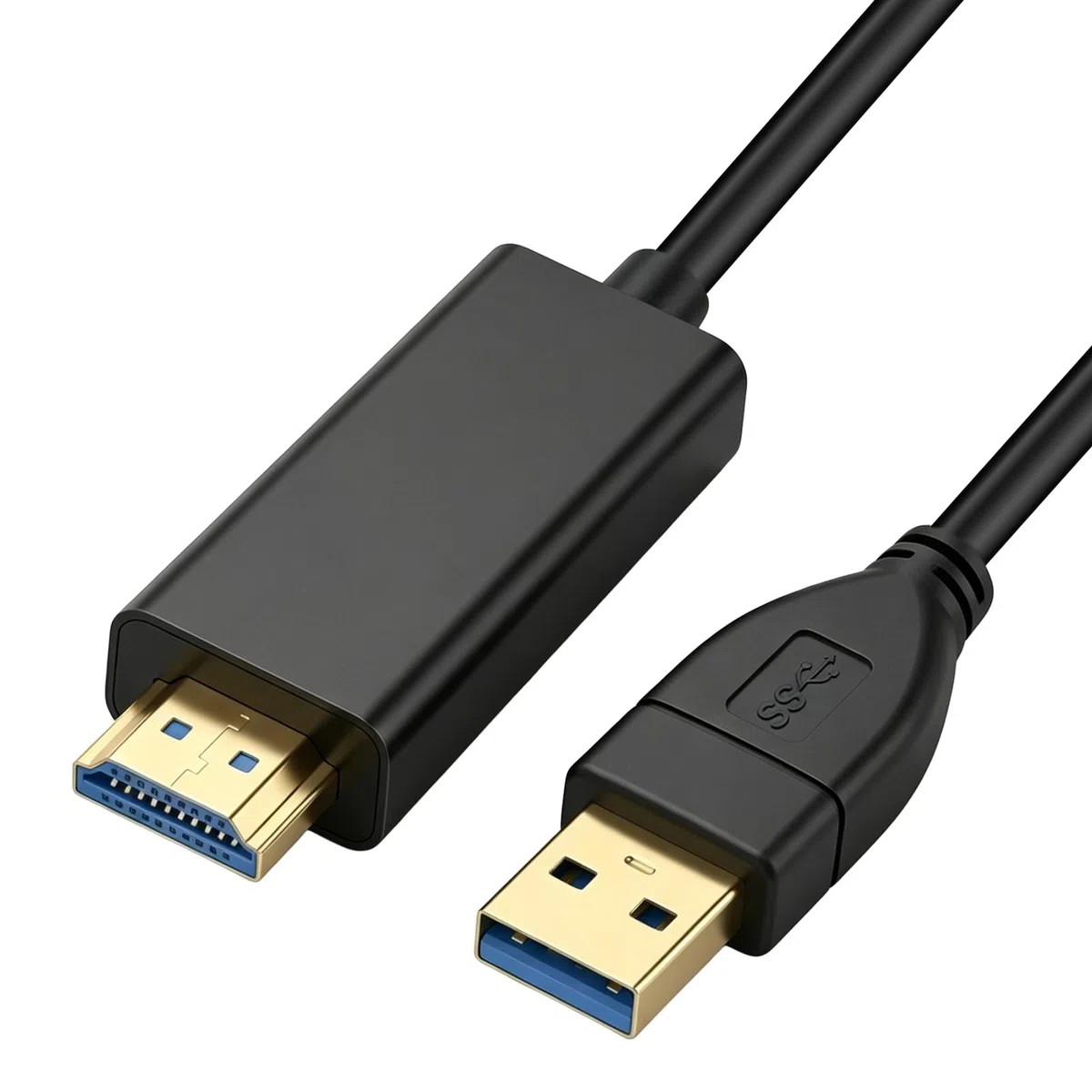 Cable USB 3.0 a HDMI, 1.8m USB 3.0/2.0 1080P a HDMI Macho Adaptador para PC HDTV Proyector Portátil, Compatible con Windows 11/10/8/7, MacOS