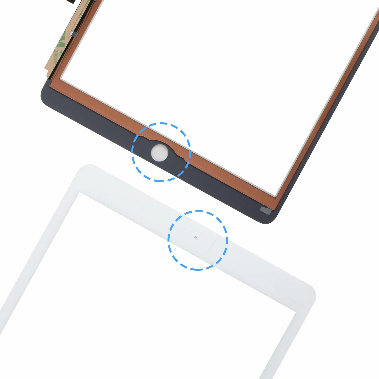 Pantalla táctil para iPad 7/8 10.2 pulgadas 2019 2020 7th 8th digitalizador panel táctil kit piezas de reparación, sin botón de inicio, para iPad A2197 A2198 A2200 A2270 A2428 A2429 A2430 (no LCD)