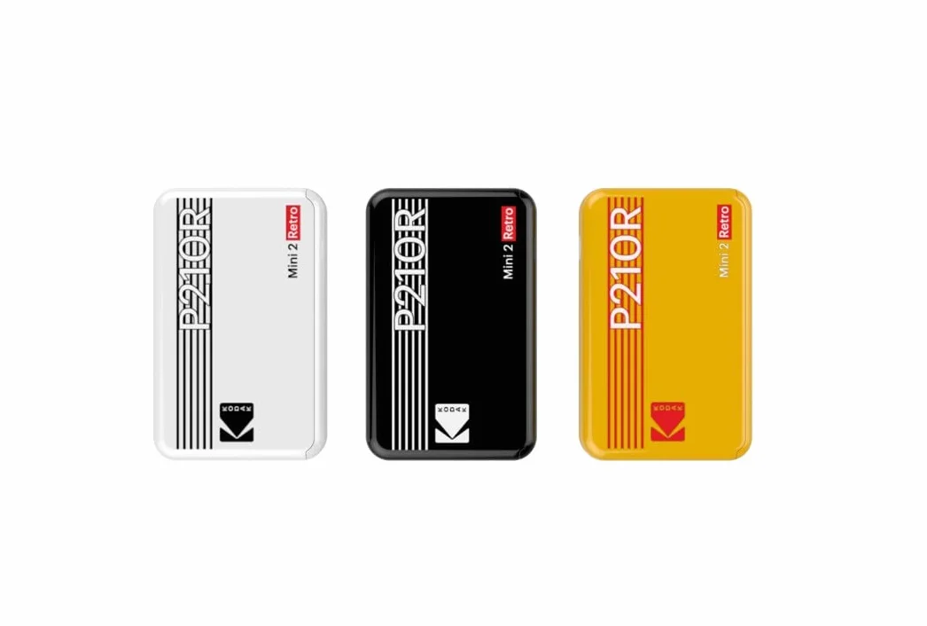 KODAK Pack Mini Imprimante P210 Retro 2 + Cartouche et Papier pour 60 Photos - Imprimante Connectée Bluetooth - Photos Format CB 5,3 x 8,6 cm - Batterie Lithium - Sublimation Thermique 4Pass