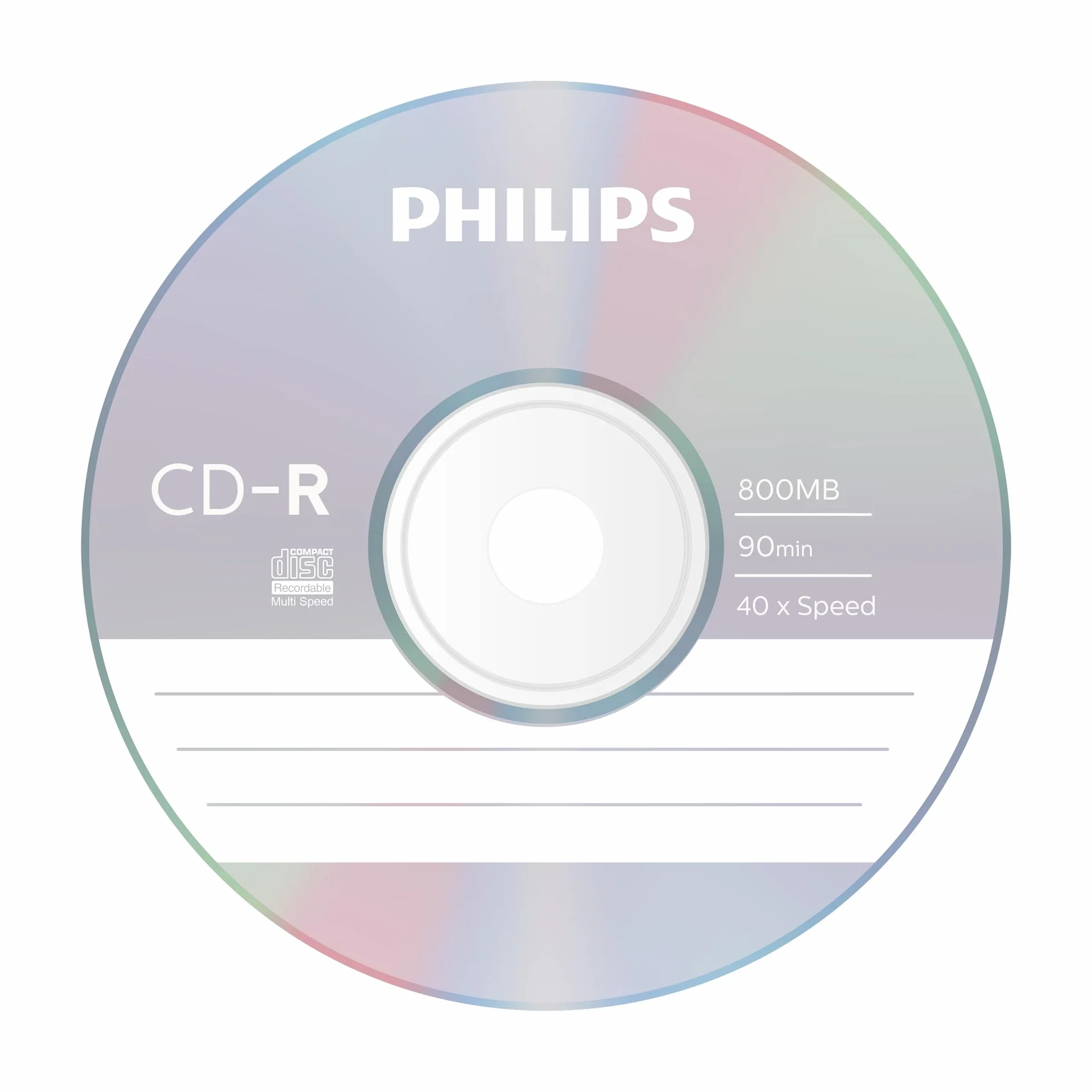 Philips CD-R 90Min / 800 MB / 40X Cakebox (25 Disc)
