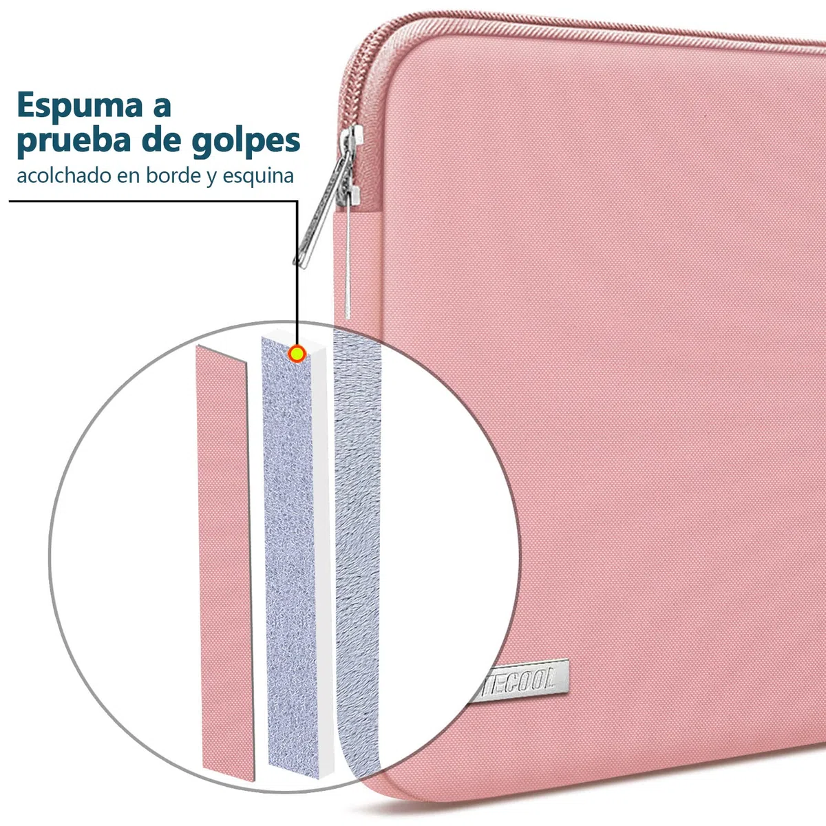 TECOOL 14 Pulgadas Funda Portátil para 14'' Lenovo thinkpad ideapad HP Pavilion Acer DELL Chromebook PC Notebook, Macbook Air 15 M3 M4 2025-2023,Protectora Funda Ordenador Impermeable 14,Rosa