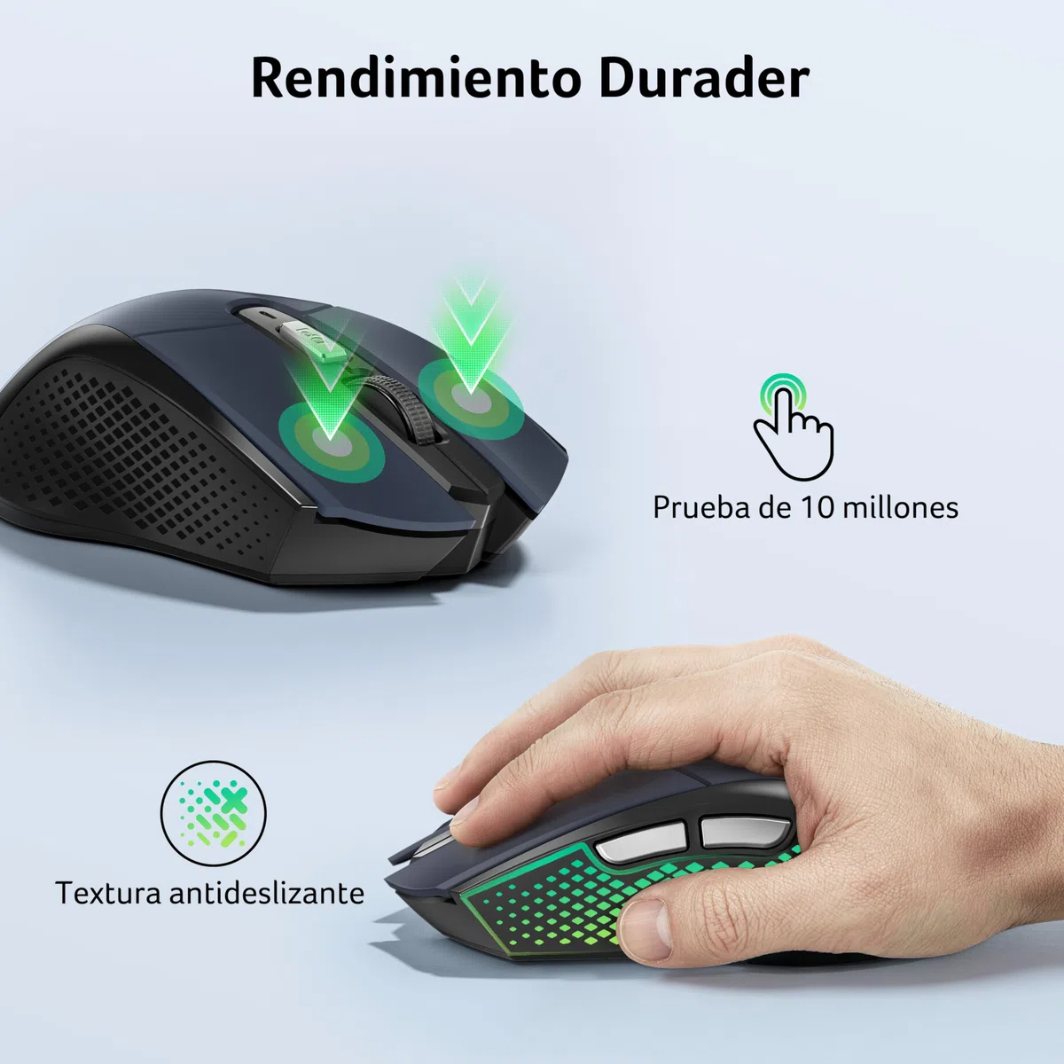 Acer Ratón Inalámbrico 4000 dpi, Wireless Mouse 2.4GHz con 5 Niveles de dpi Ajustables, Ratón sin Cables a Pilas, Ratón USB-A para Portátil, PC y Chromebook