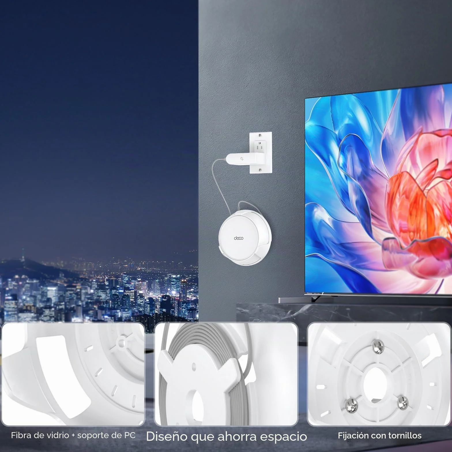 XLTTYWL Deco - Kit de montaje en pared WiFi 7, Deco BE23/BE25/BE3600/BE5000, soporte de montaje en enrutador optimiza el espacio y la gestión de cables para TP Decos 7 sistema Wi-Fi de malla WiFi 7 de