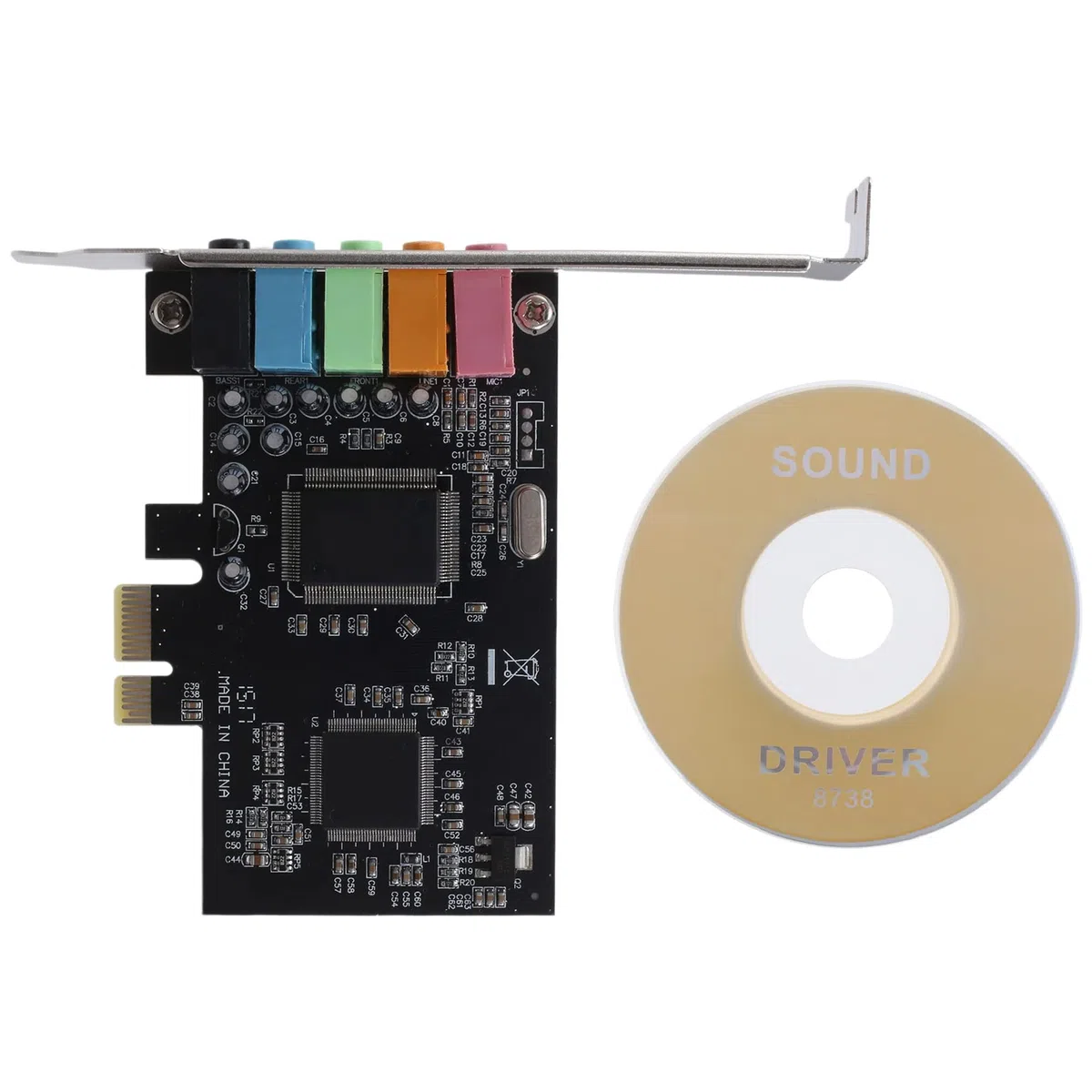 Tarjeta de Sonido Interna 5.1 para 10 con Soporte de Perfil Bajo, PCI-E EstéReo 3D, Tarjeta de Sonido PCI de 32/64 bits con Chip CMI8738