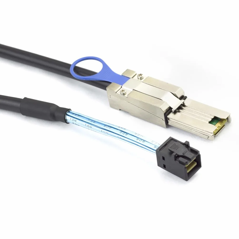 JMT MINI SAS HD SFF-8088 26P a SAS HD 8088 / SFF-8644 / SFF-8643 Cable de superposición de servicio para servidor (50 cm, SFF-8088 a SFF-8643)