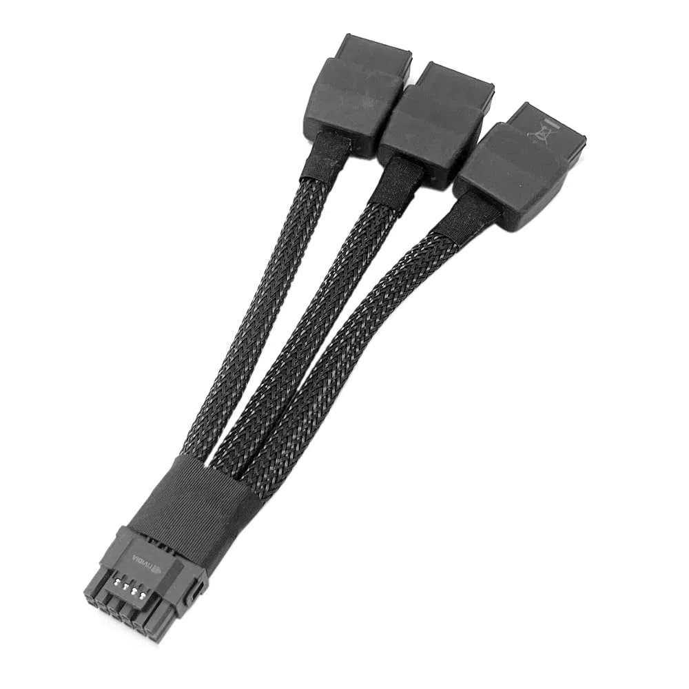 Gintai - Cable GPU de 16 Pines a 3 x 8 Pines (16 AWG PCIE 5.0, 12 VHPWR, 600 W, 16 Pines 12+4 Pines, para Tarjeta gráfica RTX 4090, 4080, 3090TI 4070Ti (3 x 8 Pin)