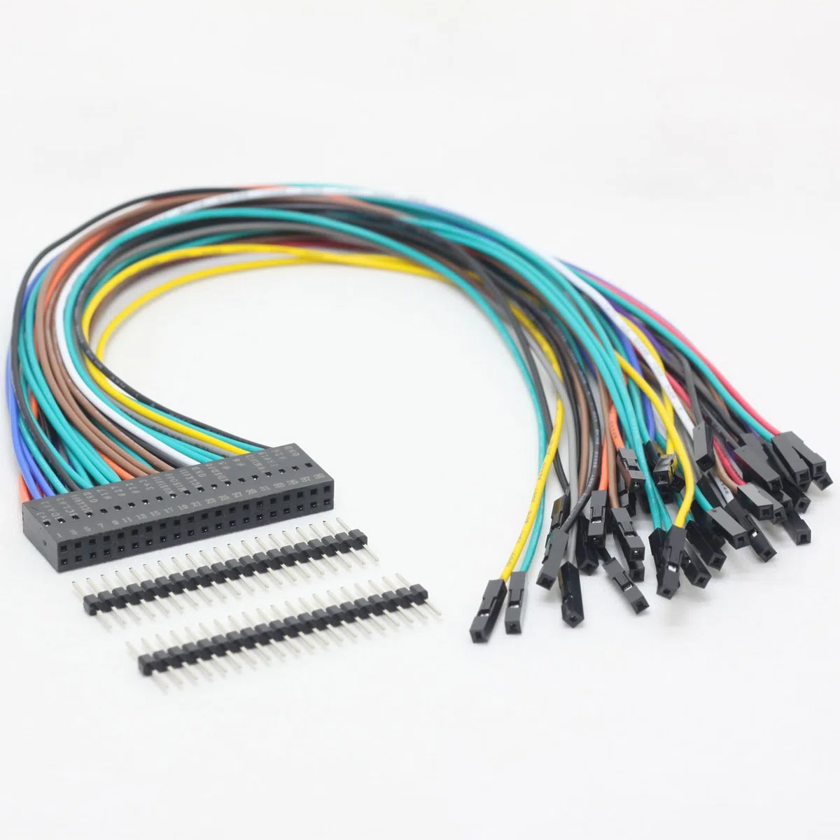 Kit de cable de extensión GPIO de 40 pines codificado por colores hembra Dupont para Raspberry Pi (300 mm de longitud)