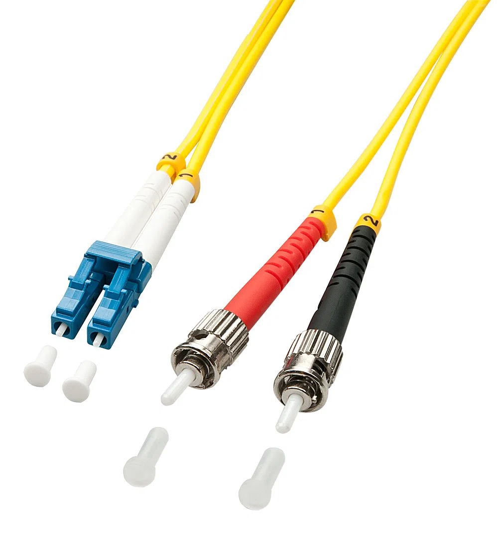 LINDY 5.0m OS2 LC - ST Duplex Cable de Fibra optica 5 m Amarillo - Cable de Fibra óptica (5 m, OS2, LC, ST, Male Connector/Male Connector, Amarillo)