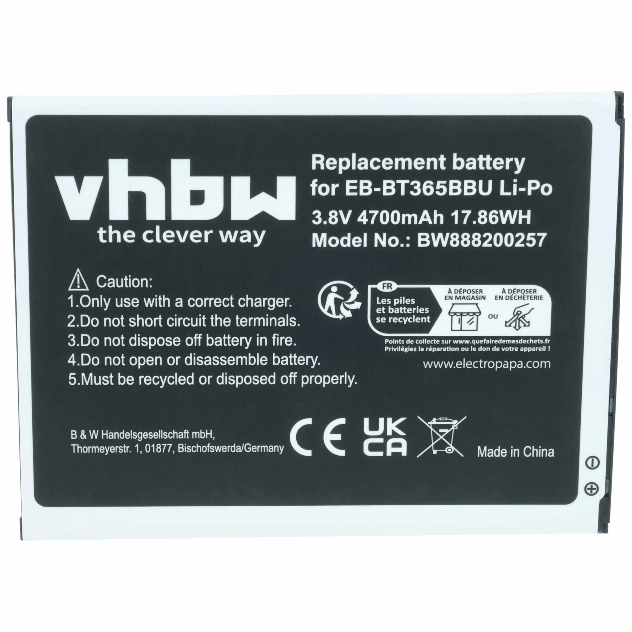 vhbw 1x batería reemplaza Samsung EB-BT365BBU, EB-BT365BBC, EB-BT365BBE, EB-BT365BBUBUS, GH43-04317A para Tablet, Pad (4700 mAh, 3,8 V, Li-Poli)