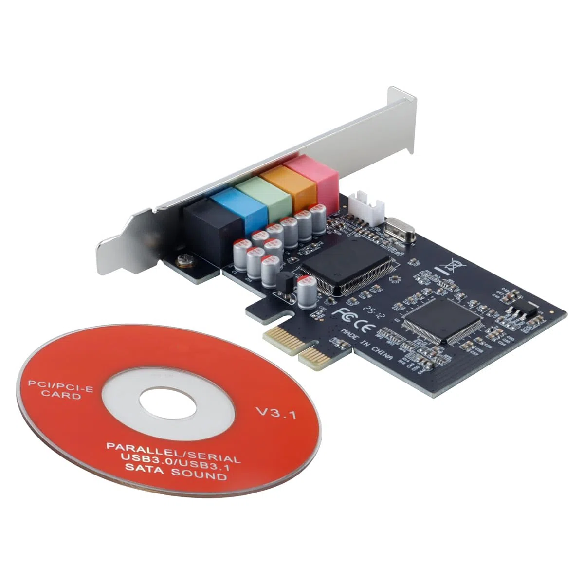 Tarjeta de Sonido Interna 5.1 para PC con Windows XP/7/8/10, Tarjeta estéreo 3D CMI8738 PCI-E 7/Vista/XP de 32/64 bits