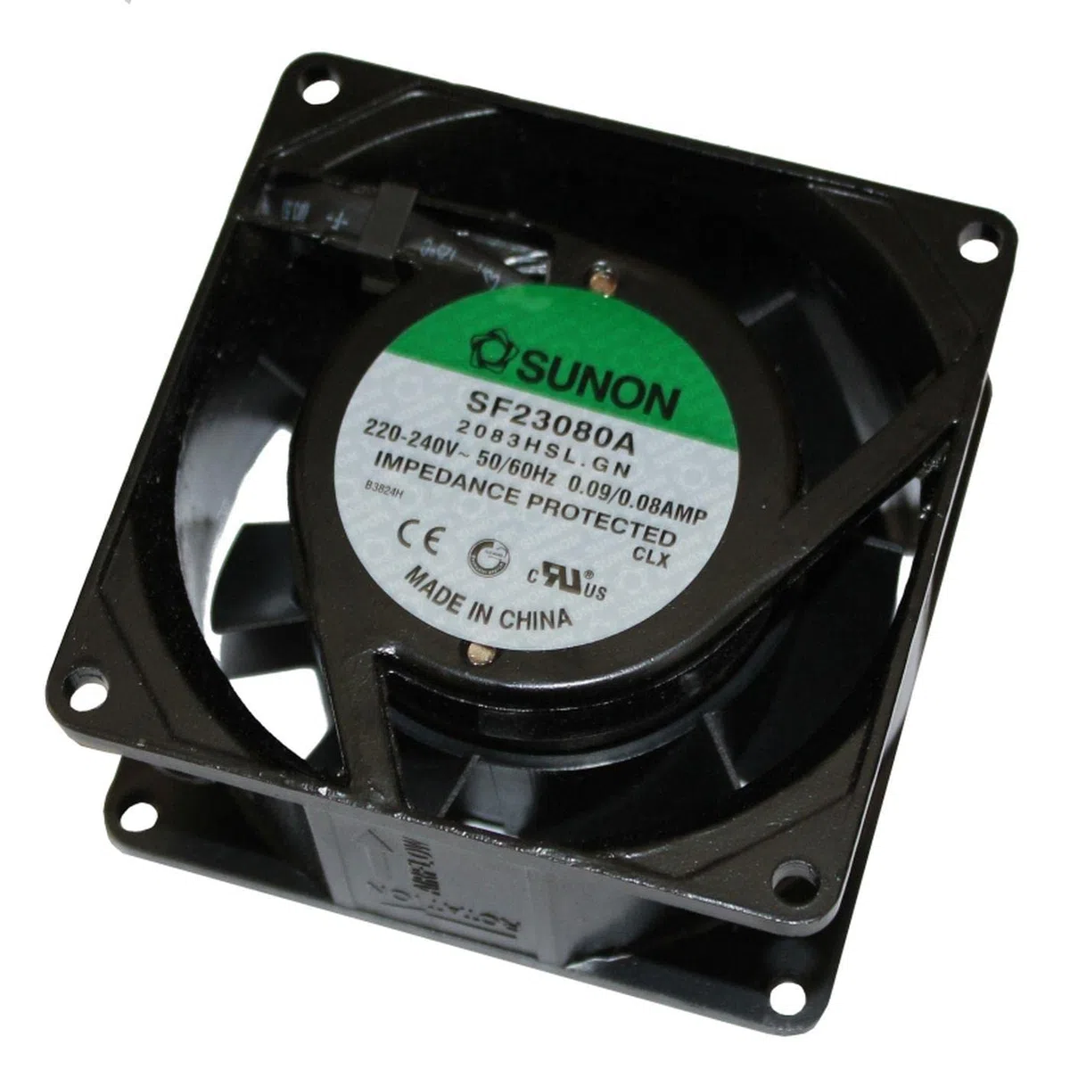 Ventilador Ventilador 230 V AC 18 W 80 x 80 x 38 mm 39 m³/h 2300 U/Min 39 m³/h Sunon SF23080A2083HSL