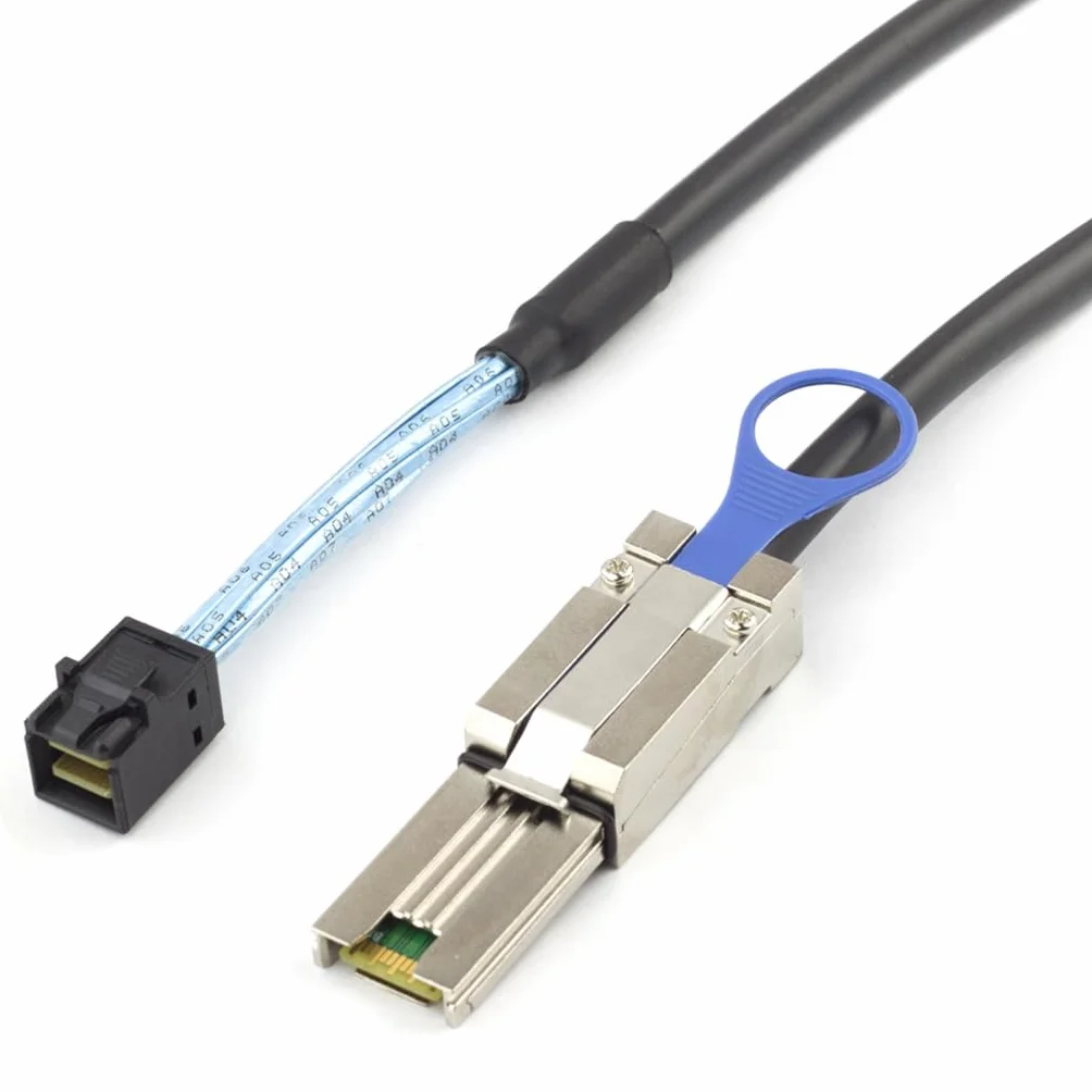 JMT MINI SAS HD SFF-8088 26P a SAS HD 8088 / SFF-8644 / SFF-8643 Cable de superposición de servicio para servidor (50 cm, SFF-8088 a SFF-8643)