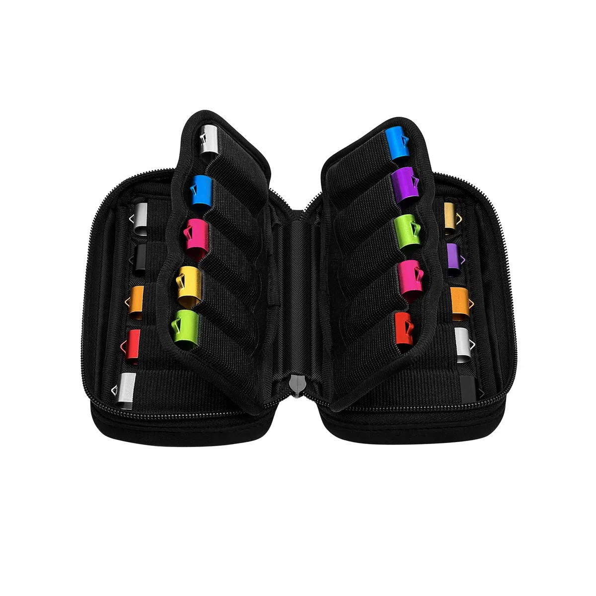 Estuche para unidad flash usb de 20 ranuras con etiquetas, organizador de almacenamiento para unidades de pulgar y accesorios electrónicos