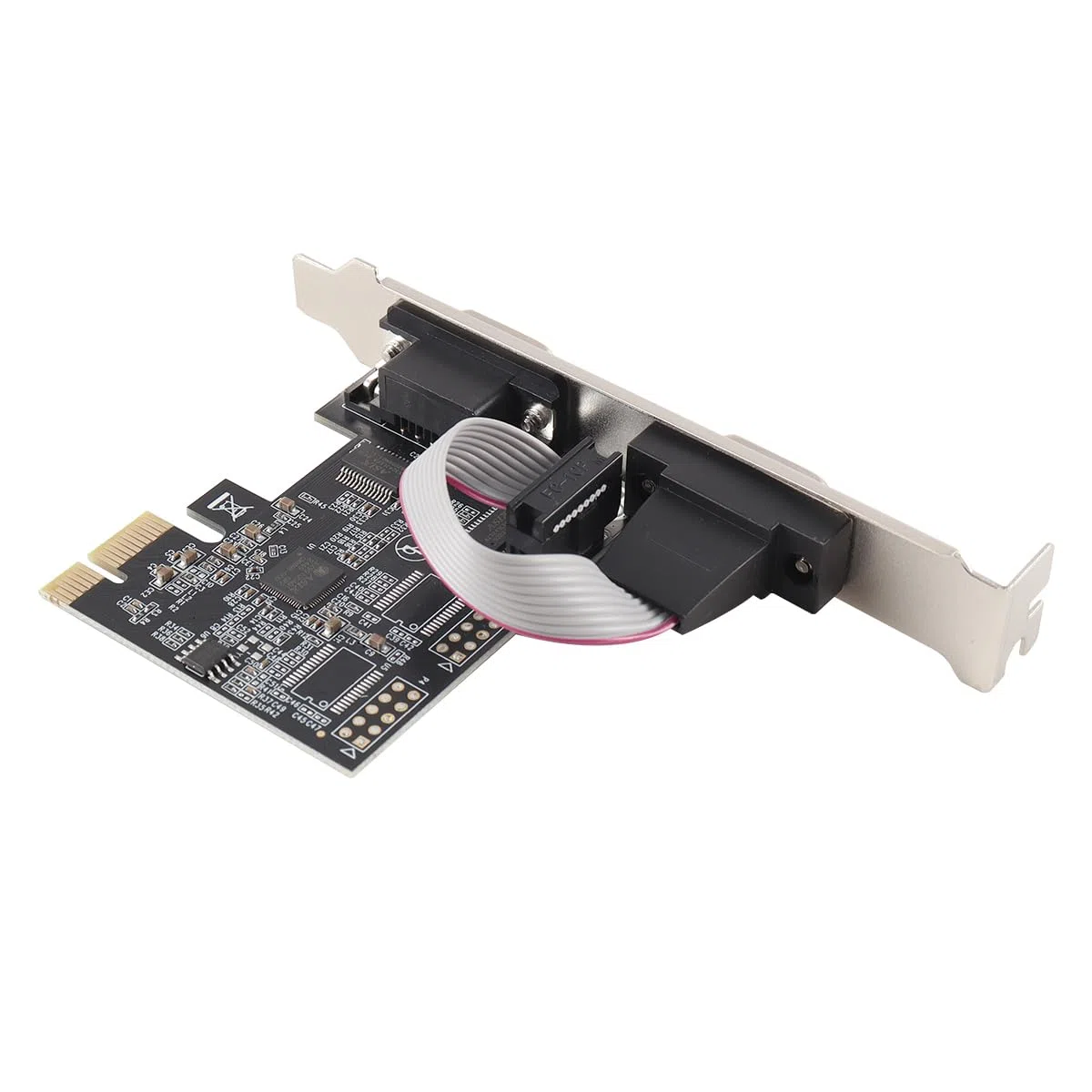 Gorise Tarjeta de expansión Serie PCI Express RS232 DB9 de 2 Puertos para Win XP Vista7, 8 10, 11 32/64 bits para Linux, PCIe