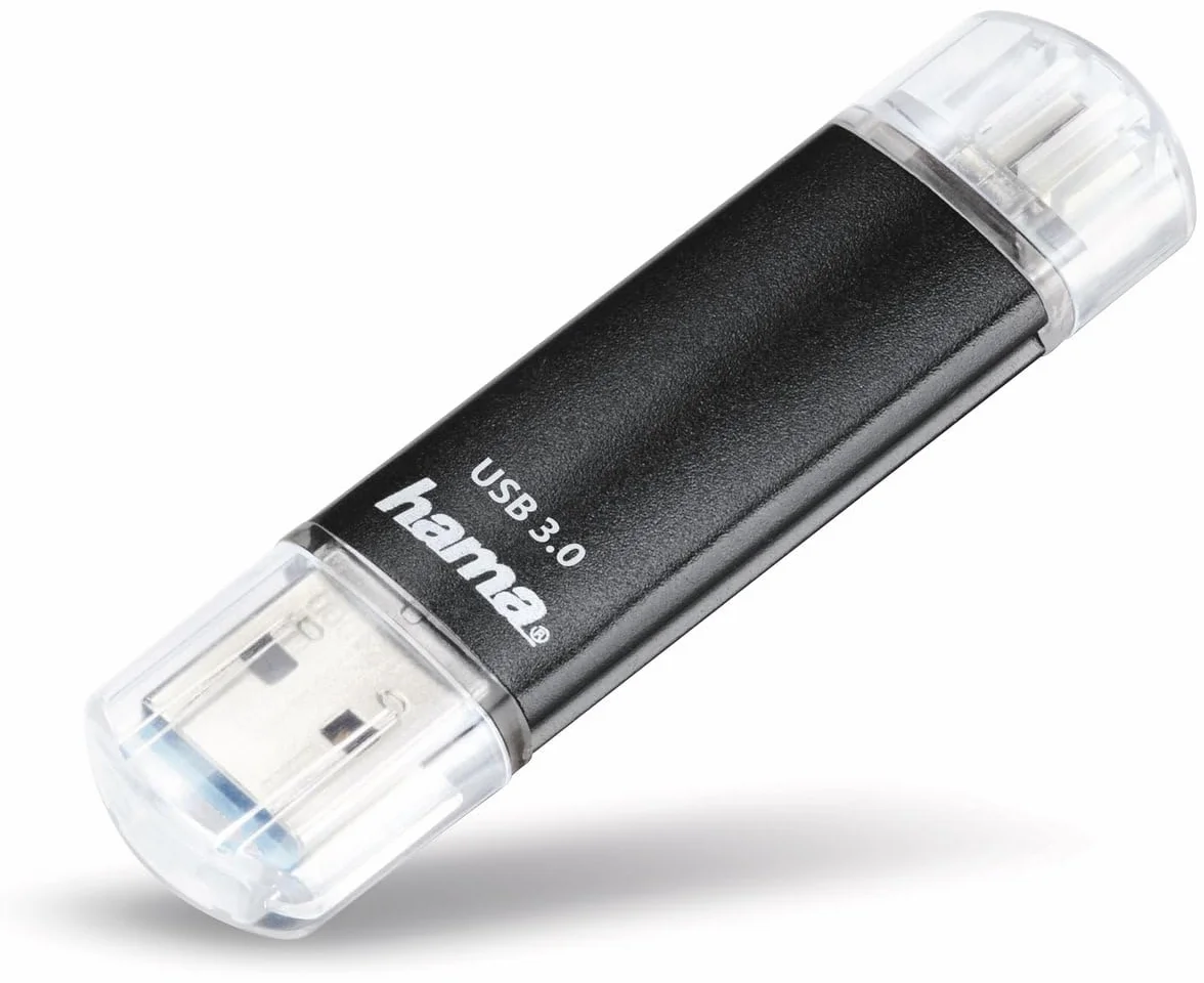 Hama | Pendrive USB-A y Micro-USB Dual de 16 GB | Memoria USB 3.2 de 40 MB/s para Móviles y PC | Almacenamiento Portátil con OTG | Ideal para Fotos y Documentos | Color Negro