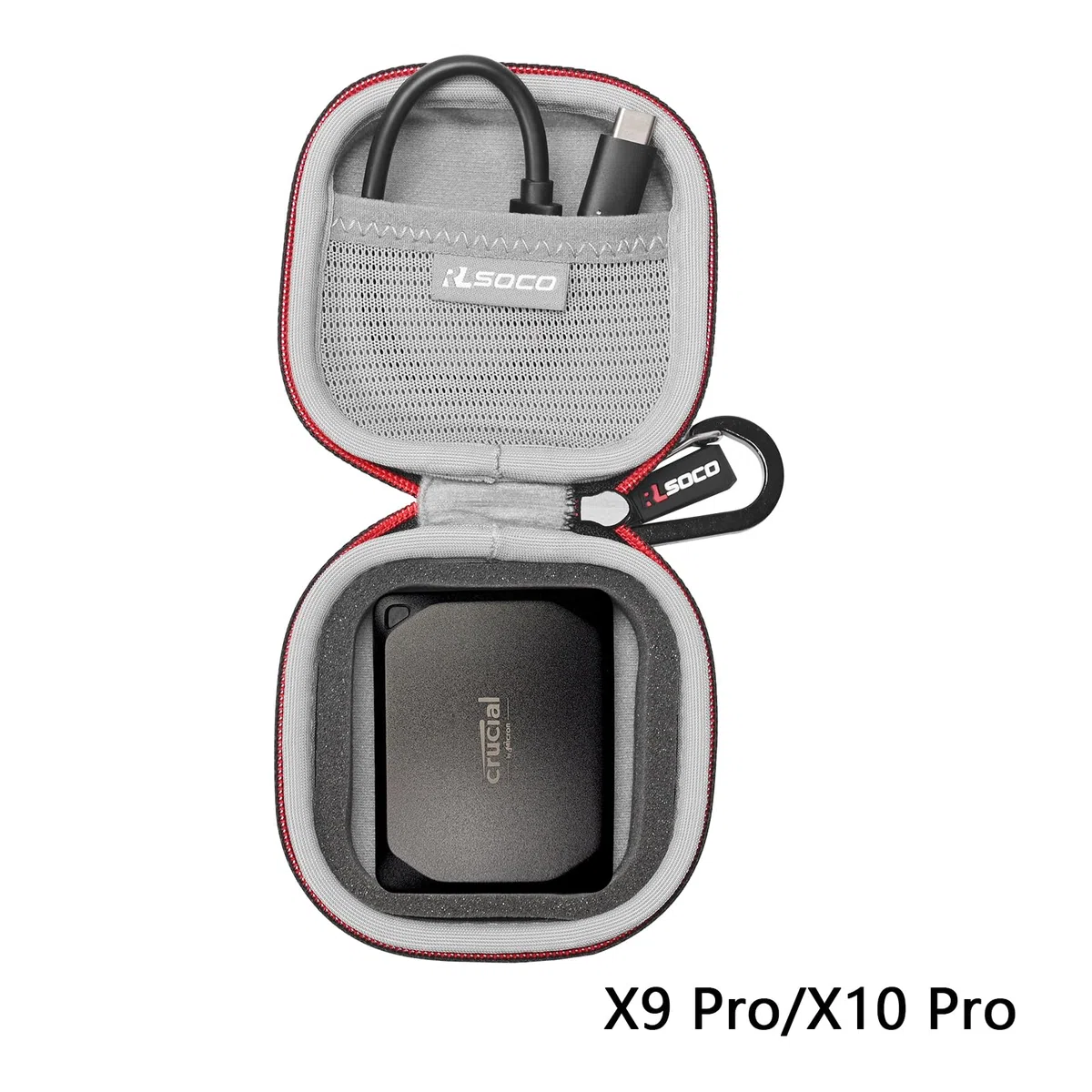 RLSOCO Funda para Crucial X9/X10 Pro /X9 Pro/X10/X6 1TB/2TB/4TB /6TB/8TB SSD Portátil & para Crucial X9 Pro 1TB/2TB/4TB para Mac SSD Portátil