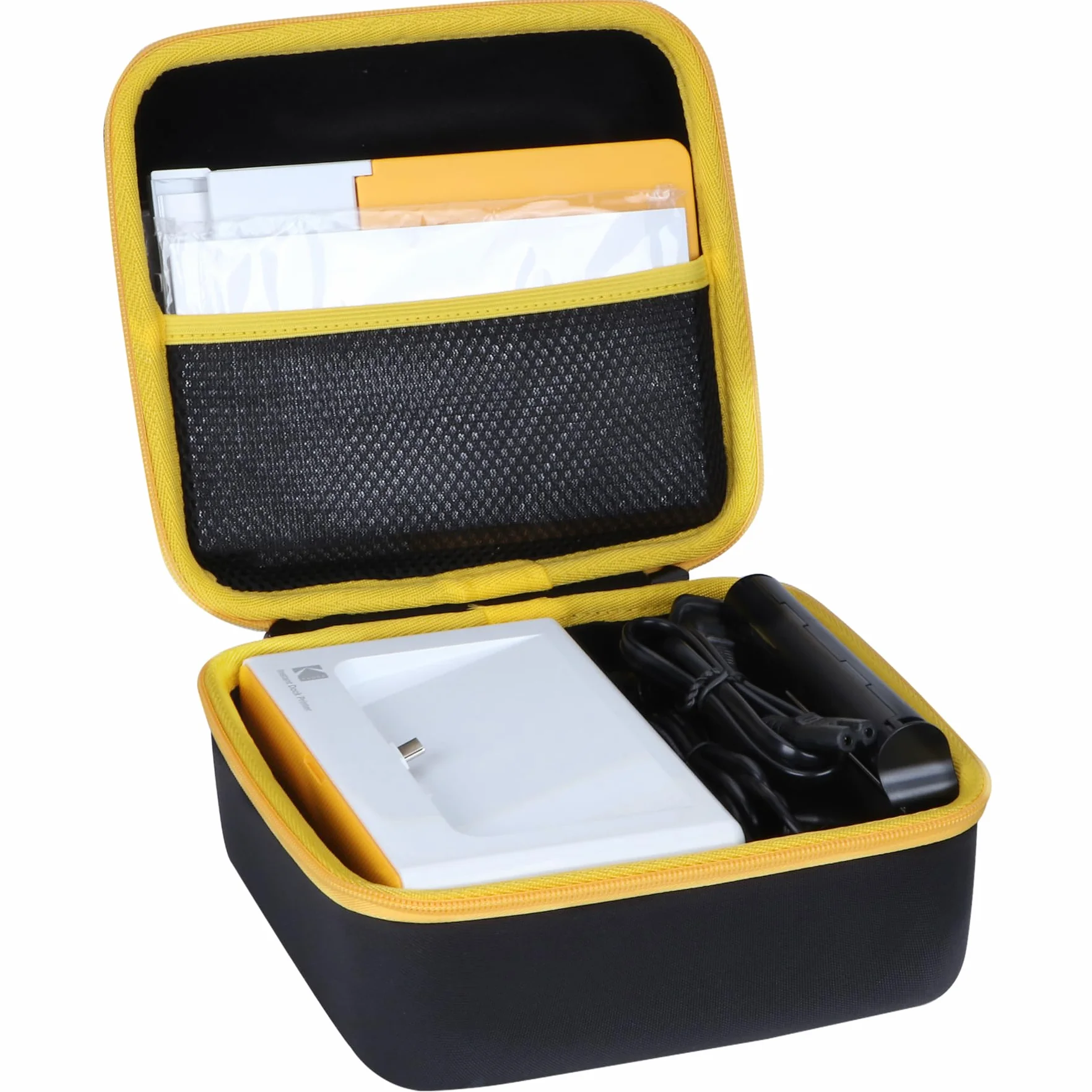 Lebakort Duro Caja Estuche Funda para Kodak Dock Plus 4PASS / Kodak Dock Premium 4x6 Impresora de Fotos Instantánea (Negro + Amarillo)