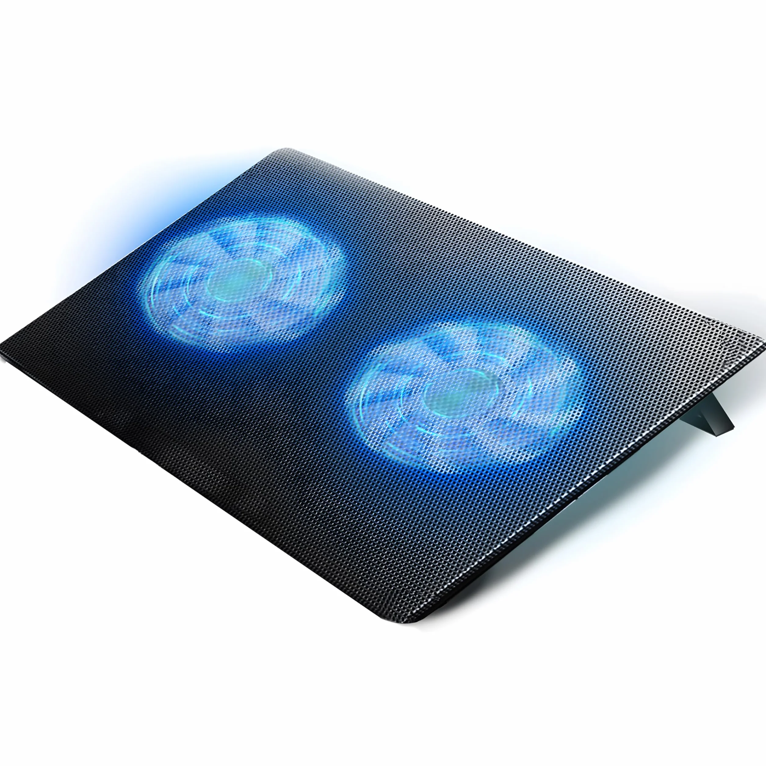 Retoo Base Refrigeradora Portátil de 12 a 17 Pulgadas con 2 Ventiladores Silenciosos 6 Alturas Ajustables Luz LED Azul Almohadilla de refrigeración para Evitar el sobrecalentamiento Negro