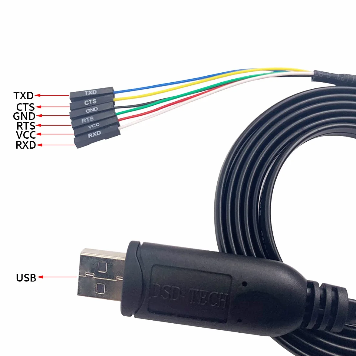DSD TECH SH-U09G USB a TTL Cable serie FTDI FT232RL IC incorporado 1.8M / 5.9FT