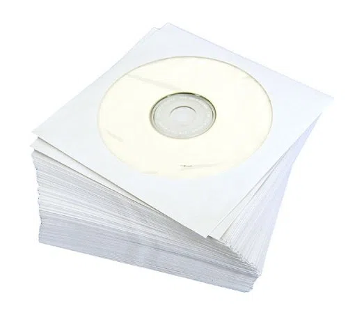 100 FUNDAS/SOBRES PARA CD Y DVD DE PAPEL COLOR BLANCO/Ref.4017