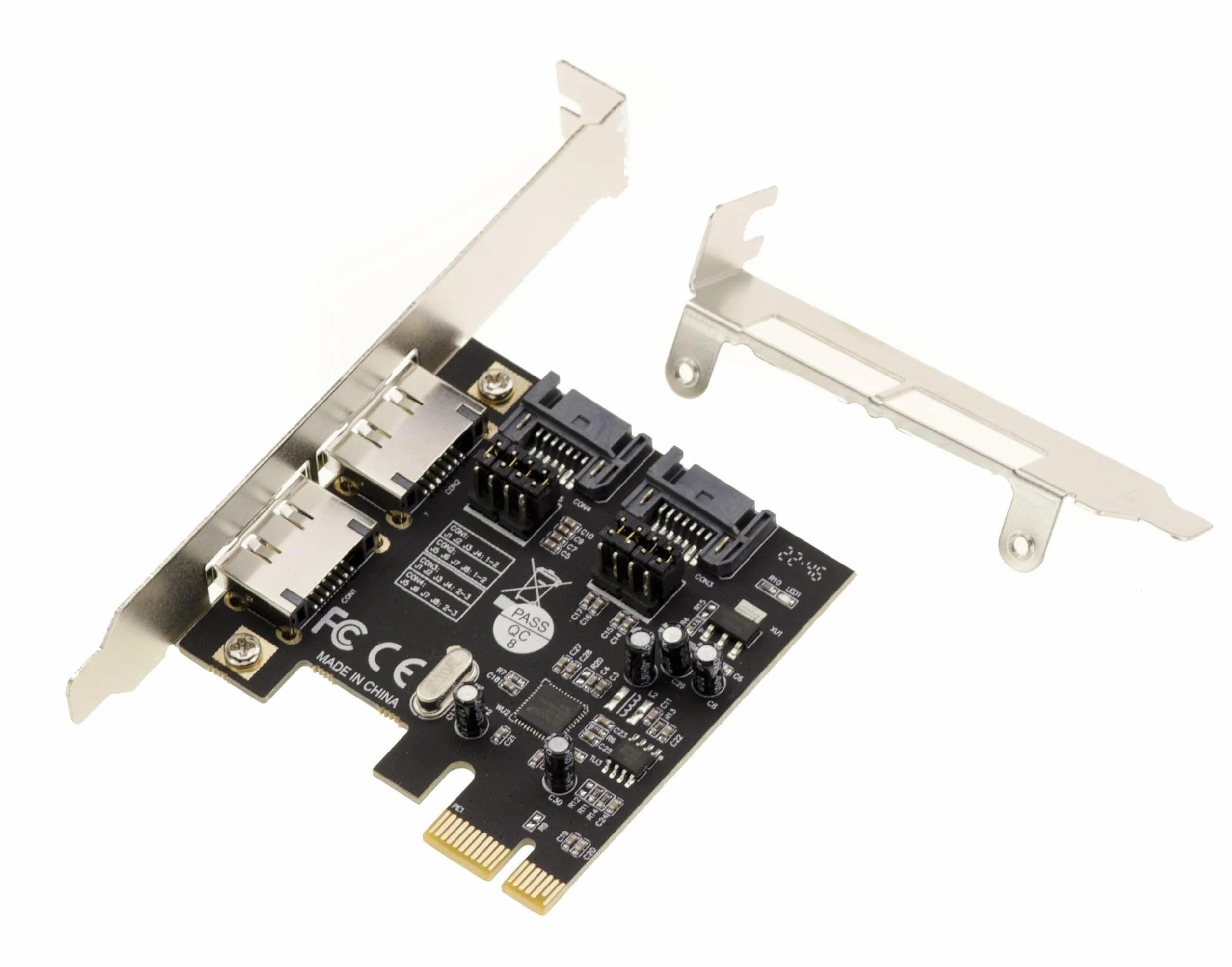 KALEA-INFORMATIQUE Tarjeta controladora PCI Express PCIe 2-SATA 3 con zócalos SATA internos y eSATA externos. Conjunto de Chips ASM1061
