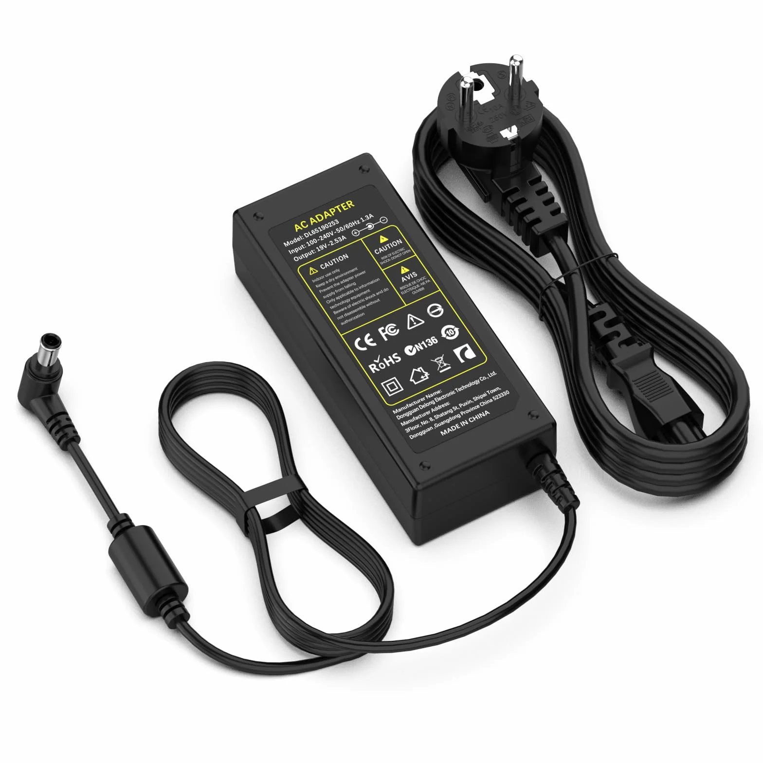 Cargador 19V Compatible con LG TV 19" 20" 22" 23" 24" 27" 29" 32" 34" Samsung Monitor 22" 32" LED LCD HDTV Televisión Pantalla Fuente de Alimentación Adaptador Charger