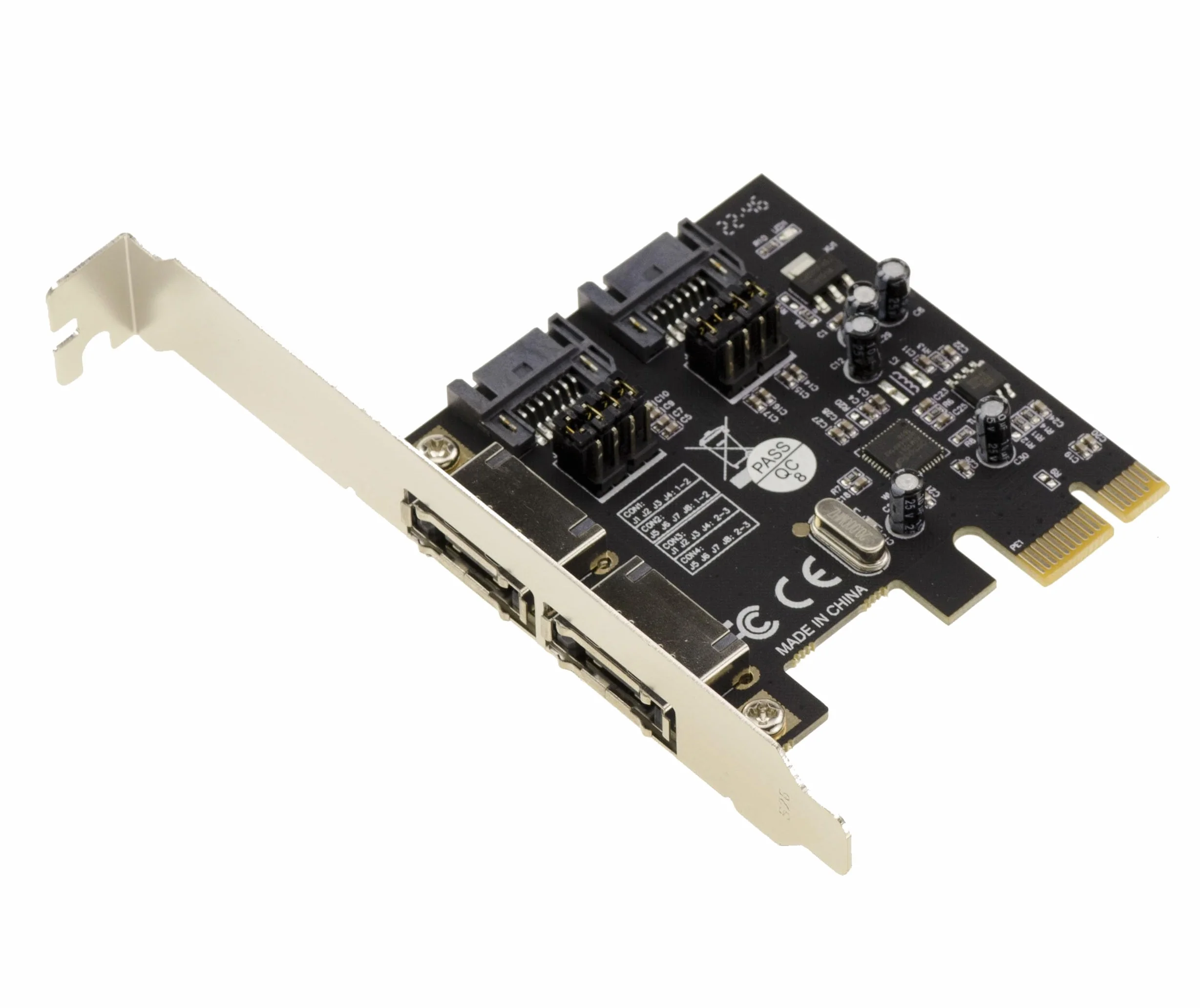 KALEA-INFORMATIQUE Tarjeta controladora PCI Express PCIe 2-SATA 3 con zócalos SATA internos y eSATA externos. Conjunto de Chips ASM1061