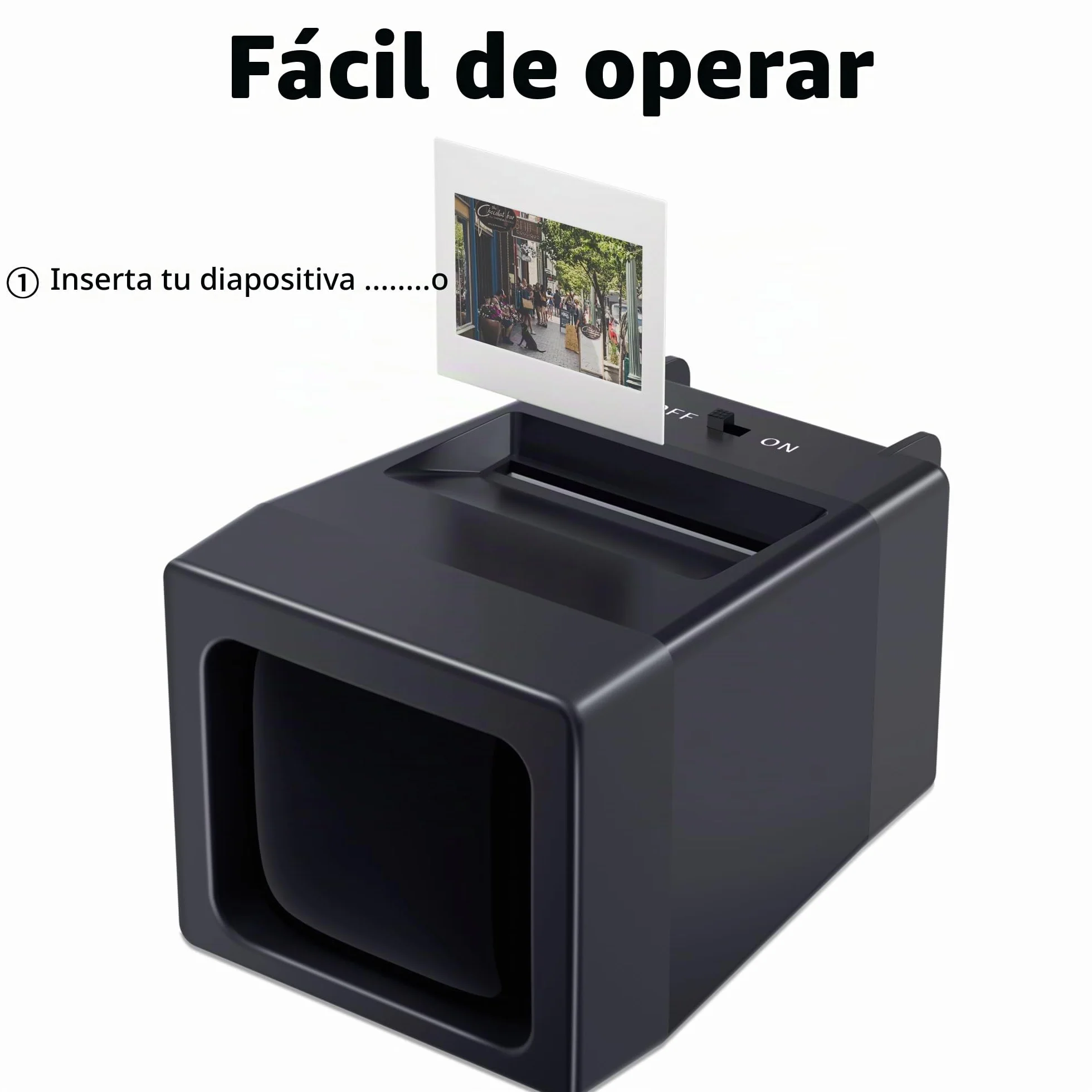 Proyector de Diapositivas de 35 mm y Visor con 2 aumentos y iluminación LED para Diapositivas Antiguas y Negativos de 35 mm (Incluye 2 Pilas AA)