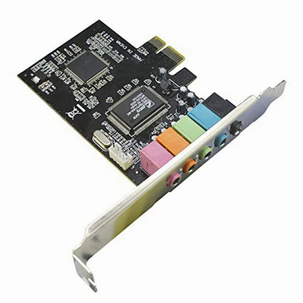 Tarjeta de Sonido Interna 5.1 para 10 con Soporte de Perfil Bajo, PCI-E EstéReo 3D, Tarjeta de Sonido PCI de 32/64 bits con Chip CMI8738