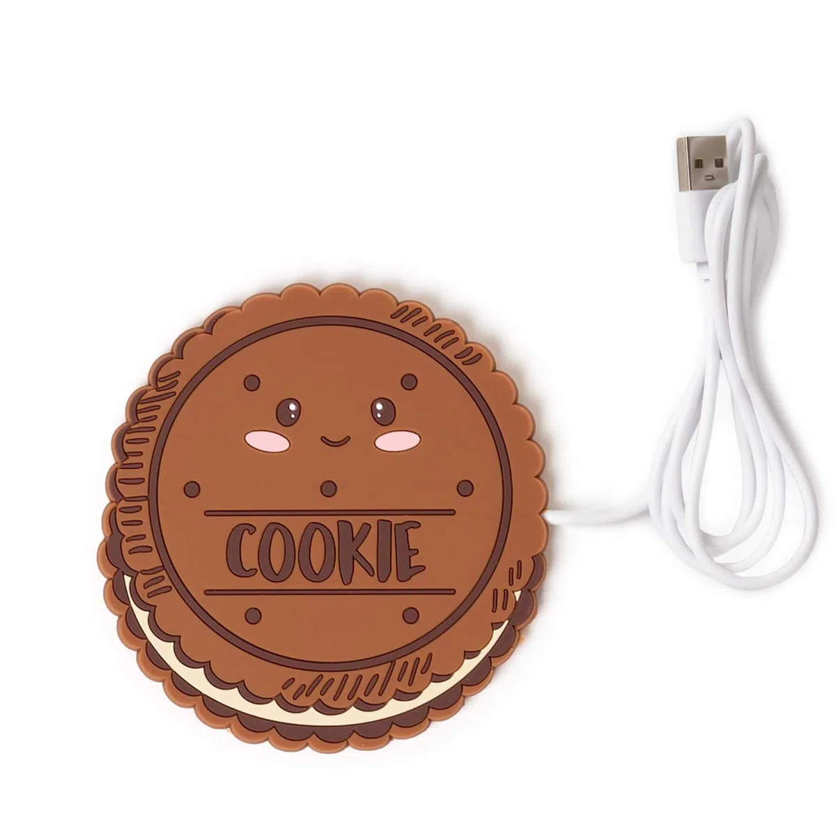 Legami - Calienta Taza USB, Warm it up, 10 x 10 cm, de Vinilo, Ideal para Tazas y Vasos con Fondo Plano, Entrada USB, Tema Cookie