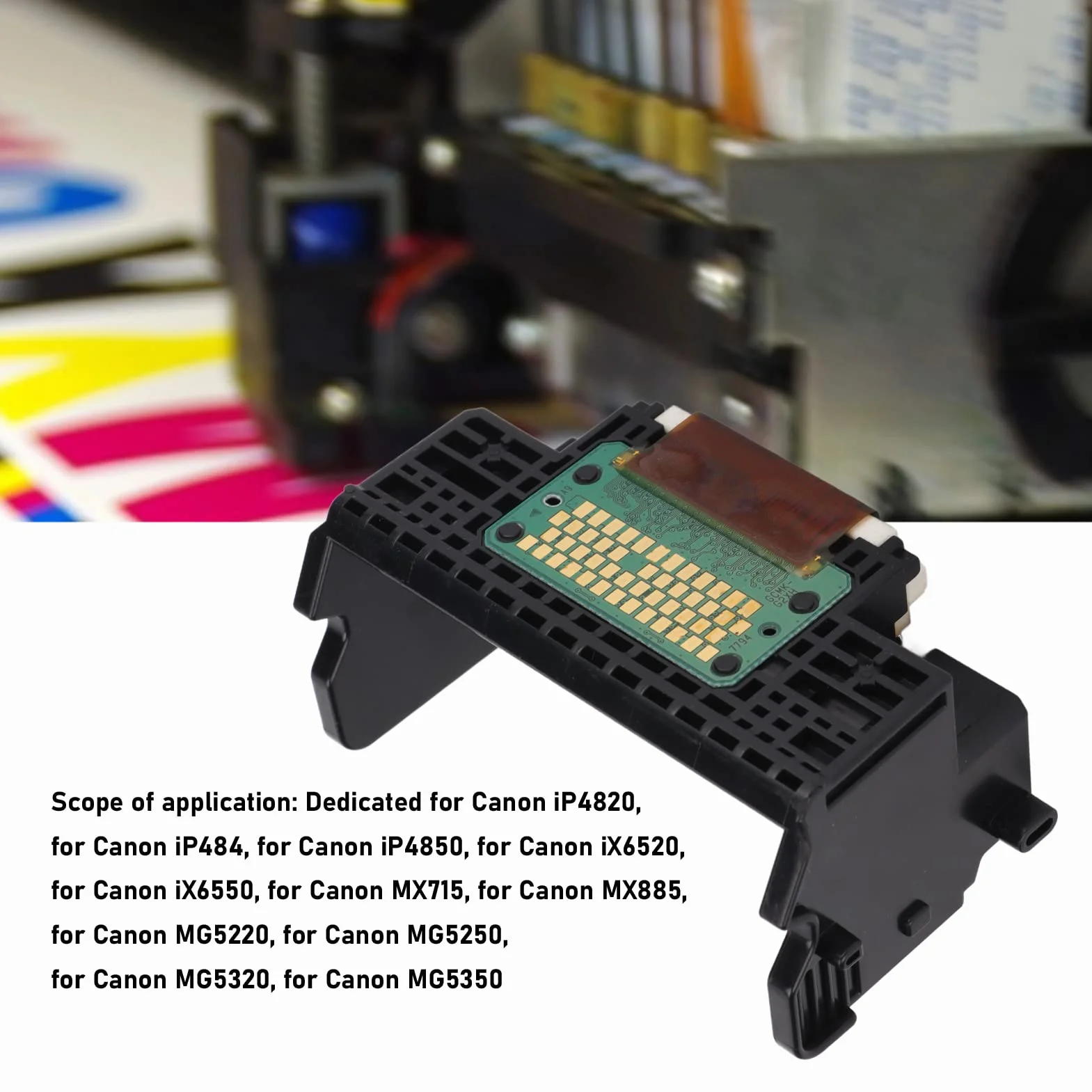 Wakects QY6-0080 - Cabezal de impresión para IP4820 IP484 IP4850 IX6520 IX6550 MX715 MX885 MG5220 MG5250 MG5320 MG5350 Accesorios de impresora de repuesto