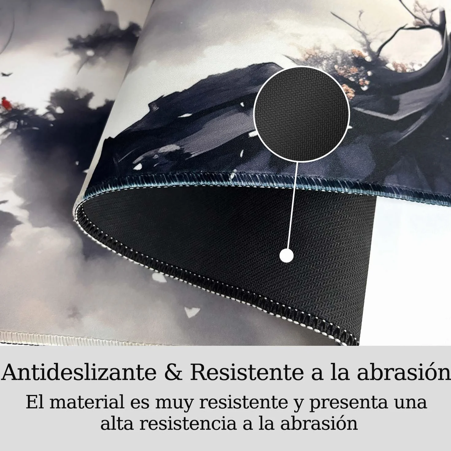 Alfombrilla Ratón XXL Japonesa Grande Gaming 900 x 400 mm, Alfombrilla Escritorio Antideslizante con Base de Goma, Mousepad Bordes Cosidos Impermeable para Oficina Ordenador Juegos&Tapete