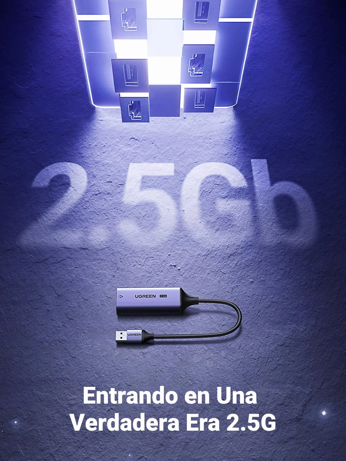 UGREEN 2.5G Adaptador Ethernet USB 3.0 a RJ45, Tarjeta de Red 2500 Mbps Convertidor LAN Aluminio Plug and Play en Windows 11 MacOS Compatible con PC Portátil Enrutador NAS