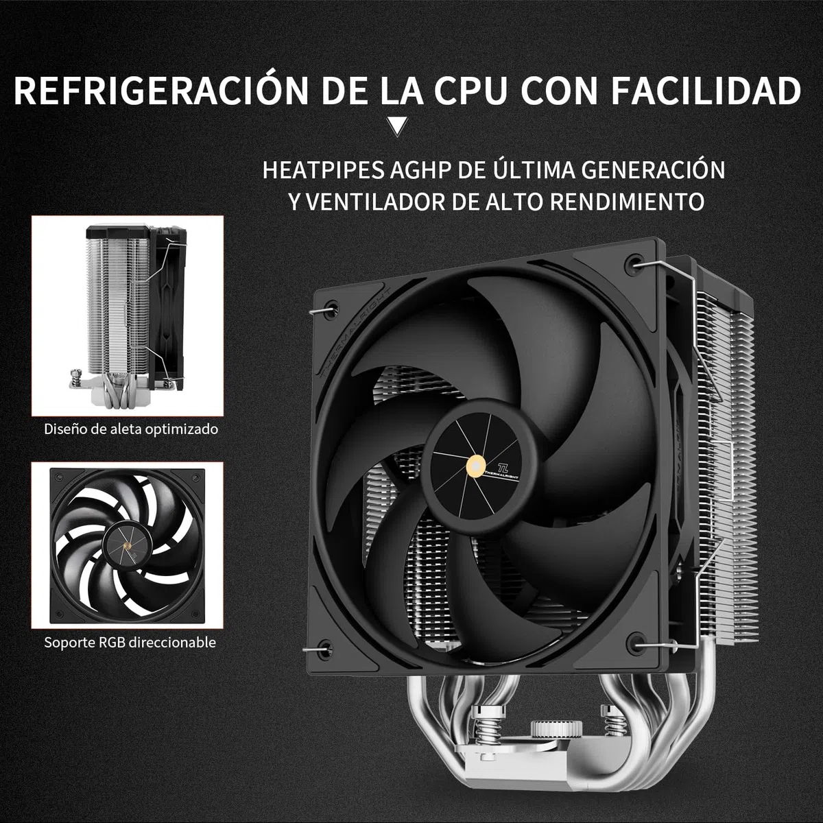 Thermalright Assassin X 120R Enfriador de CPU Negro Digital, Cubierta superior de pantalla digital,Enfriamiento de disipador de calor de computadora, Soporte AM4/AM5,Intel LGA1851/1700/115X/1200