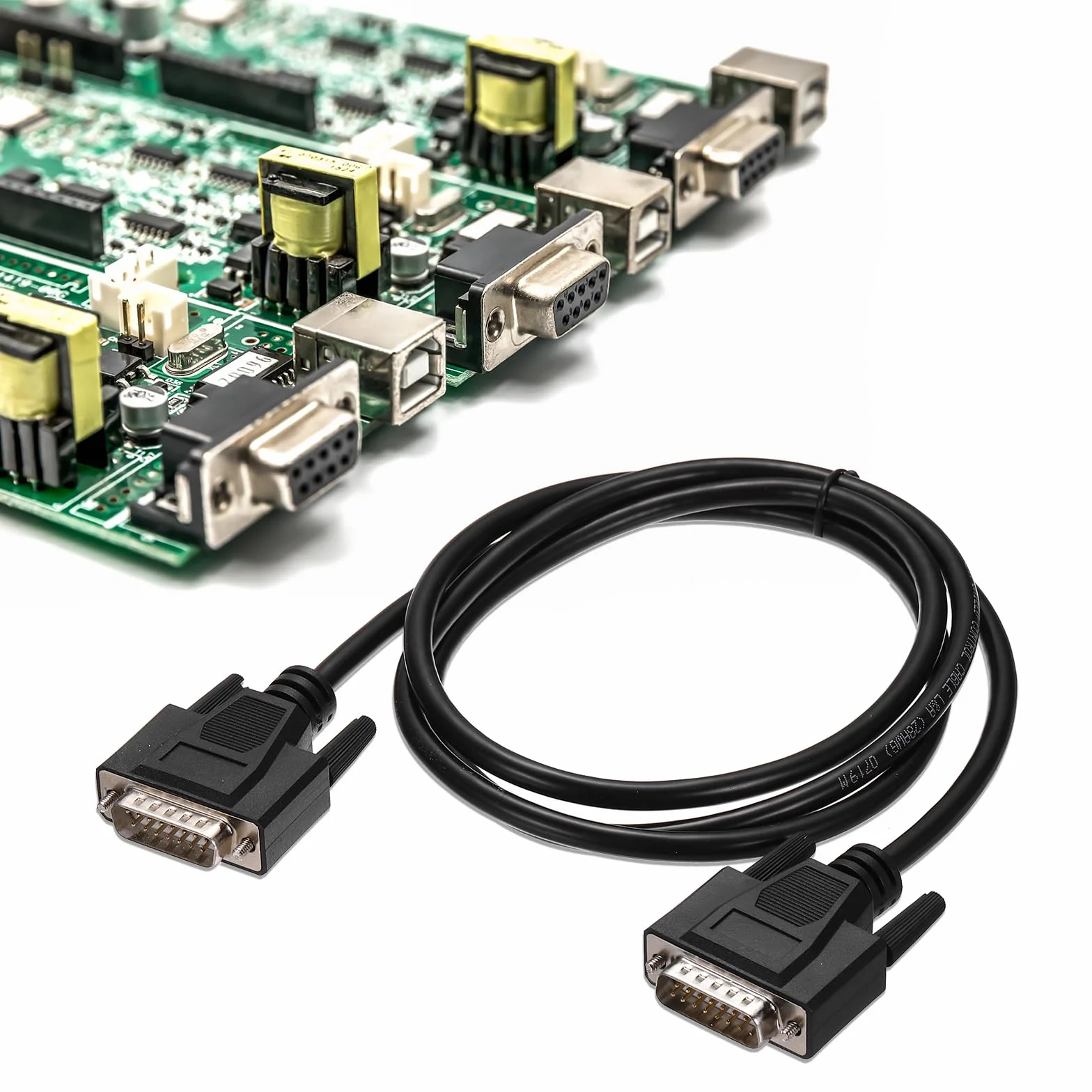 QUARKZMAN Cable Serial DB15, 28AWG Con Blindaje De Aluminio DB15 Macho A Macho Cable Serial Directo Para Comunicación De Datos, 4.9 Pies
