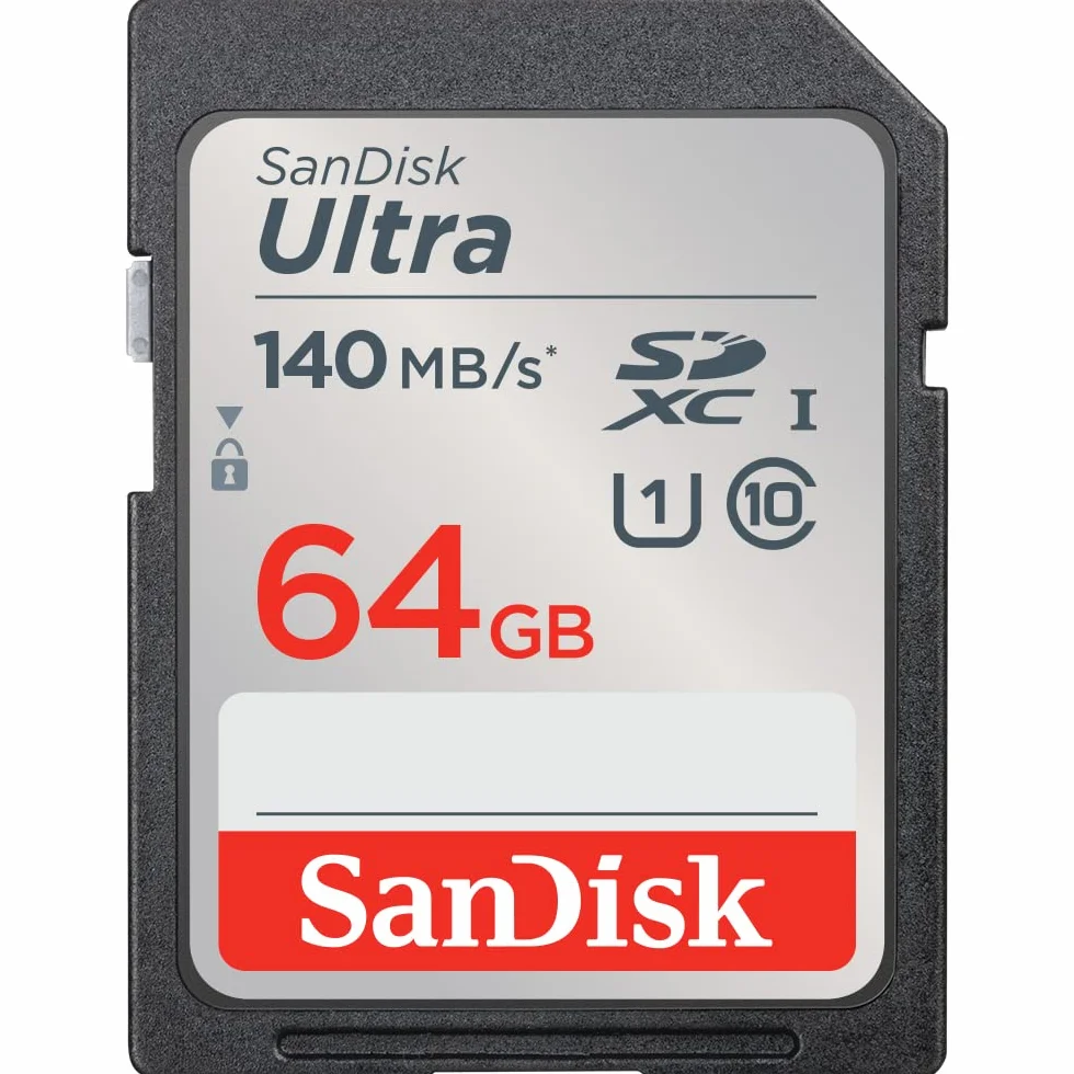SanDisk 64 GB Ultra SDXC Tarjeta, con hasta 140 MB/s, rendimiento de apps A1, UHS-1, Clase 10, U1