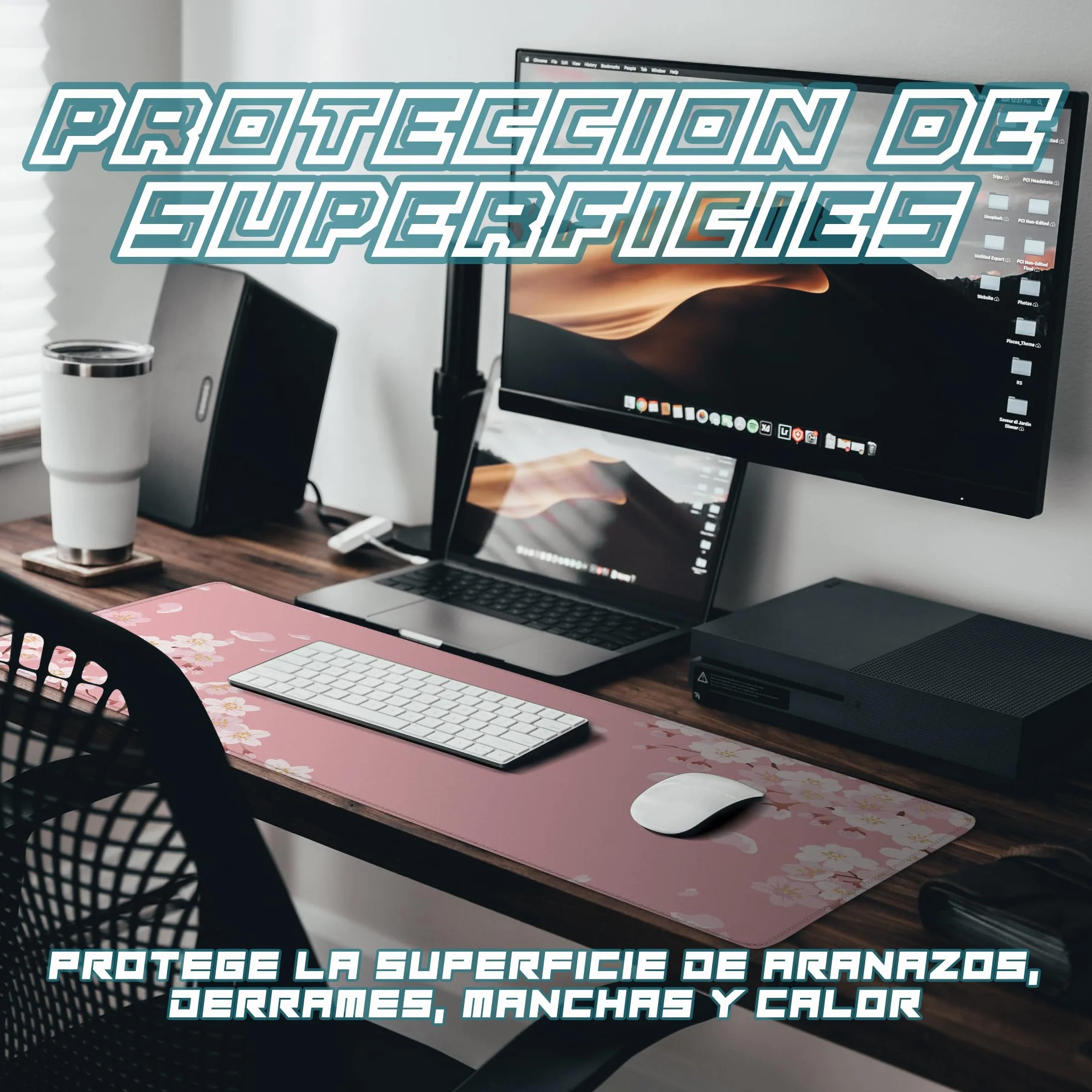 Alfombrilla Ratón XXL | Alfombra Escritorio | Alfombrilla Ratón XL | Alfombrillas Raton Rosa | Alfombrilla Escritorio XXL | Alfombrilla Ratón Gaming - Alfombrilla 900x400 MM (Sakura)