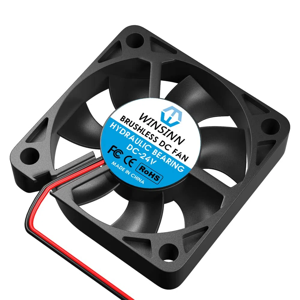 WINSINN Ventilador 50mm 24V - Rodamiento Hidráulico 6000 RPM 5010 Refrigeración para Equipos Industriales/Servidores/Routers, Cable 30cm XH2.54-2PIN, Sin Escobillas (5 Piezas)