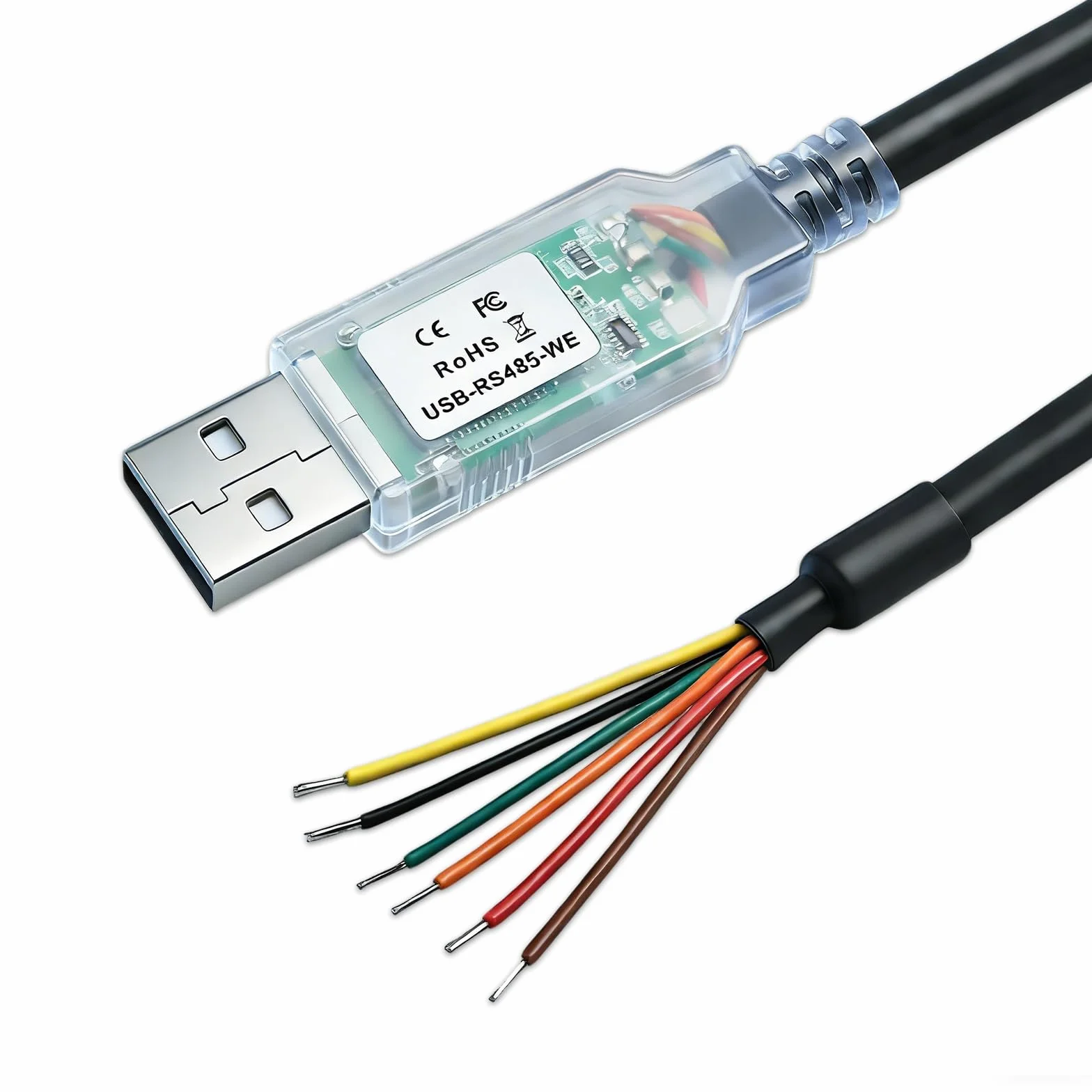 Cable USB-RS485-WE-1800-BT, convertidor adaptador de cable serie USB a RS485 con chip FT232RQ (1,8 m)