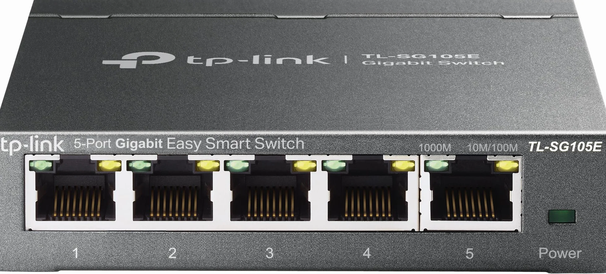 TP-Link TL-SG105E Unmanaged Pro Switch, 5 Puertos Gigabit Inteligente, Plug and Play, Gigabit Puerto, Caso Metal VLAN, QoS, Software de Gestión Inteligente Fácil, Negro