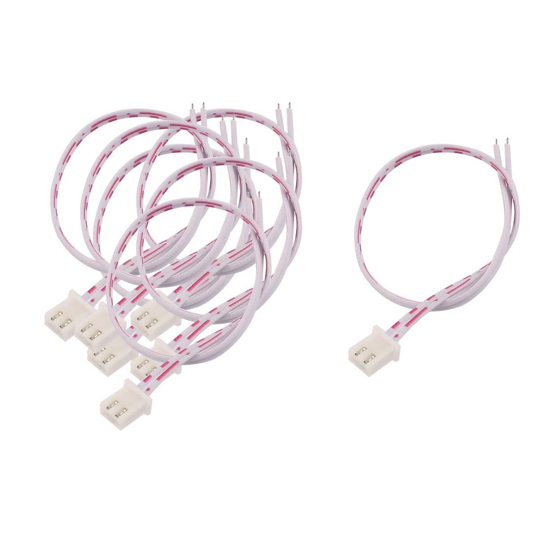 Aexit Cable de extensión de cinta plana de 7 pcs 20 cm 2 pines cable IDC 2.54 mm (model: P2390OIV-7680QU) tono rojo