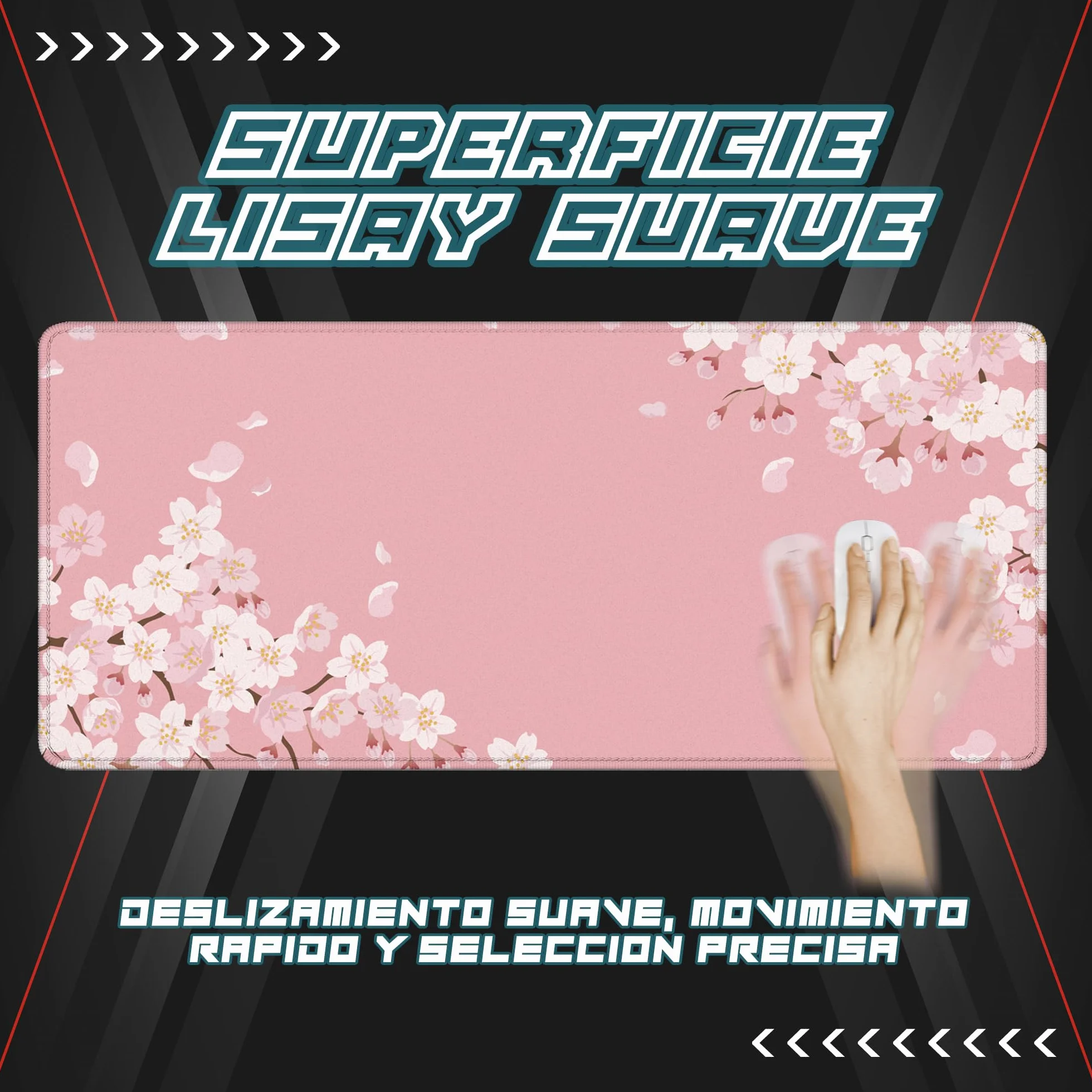 Alfombrilla Ratón XXL | Alfombra Escritorio | Alfombrilla Ratón XL | Alfombrillas Raton Rosa | Alfombrilla Escritorio XXL | Alfombrilla Ratón Gaming - Alfombrilla 900x400 MM (Sakura)
