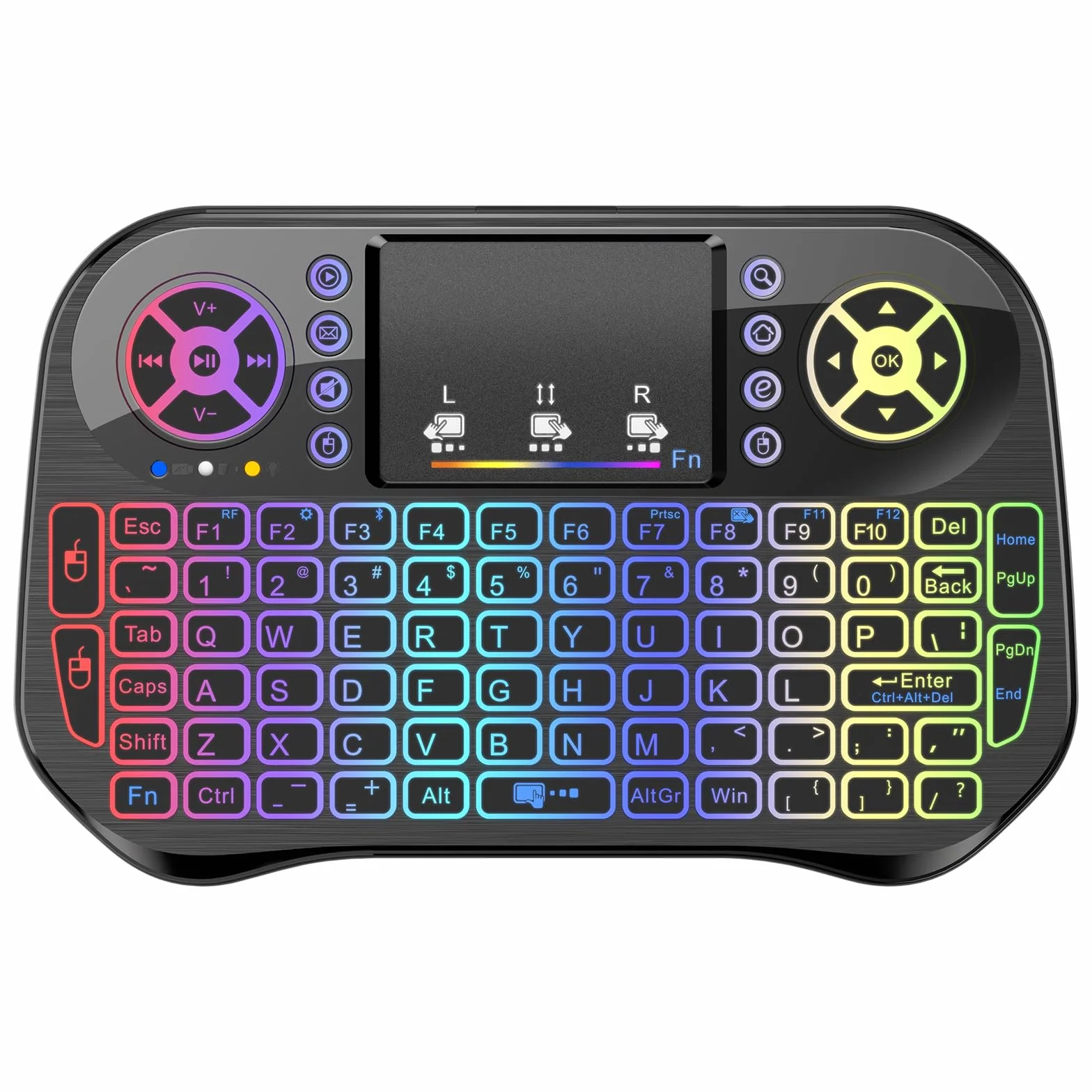 LONGYI i10 Mini Teclado Inalambrico, Smart TV, Android Keyboard with Touchpad, Bluetooth y 2.4G Mini Keyboard for Smart TV Remote Control/PC/Pad/Xbox/Android Box/HTPC