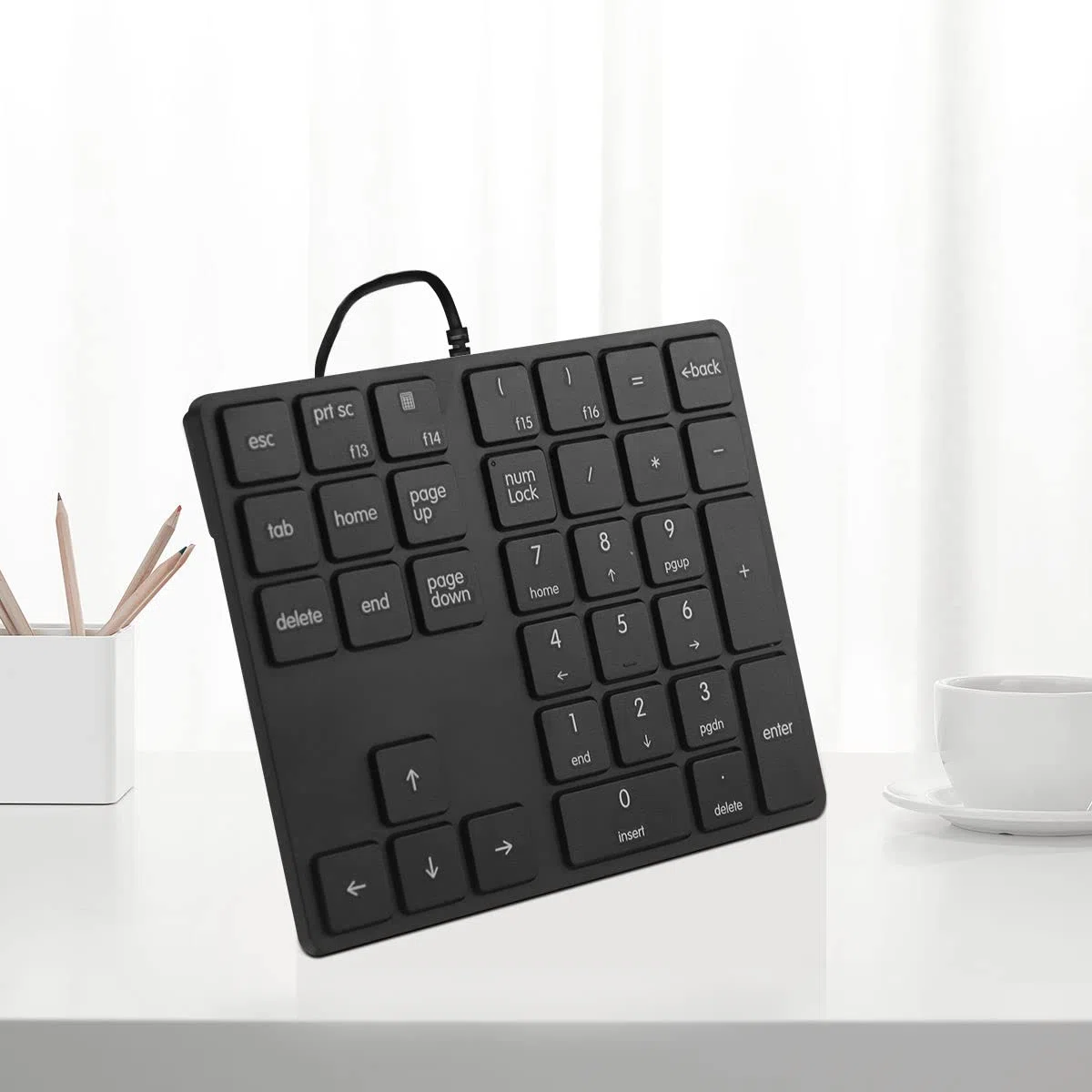 Qisan Numeric Keypad Wired Numpad 34 teclas Teclado portátil USB Mini Slim Teclado Magicforce Negro