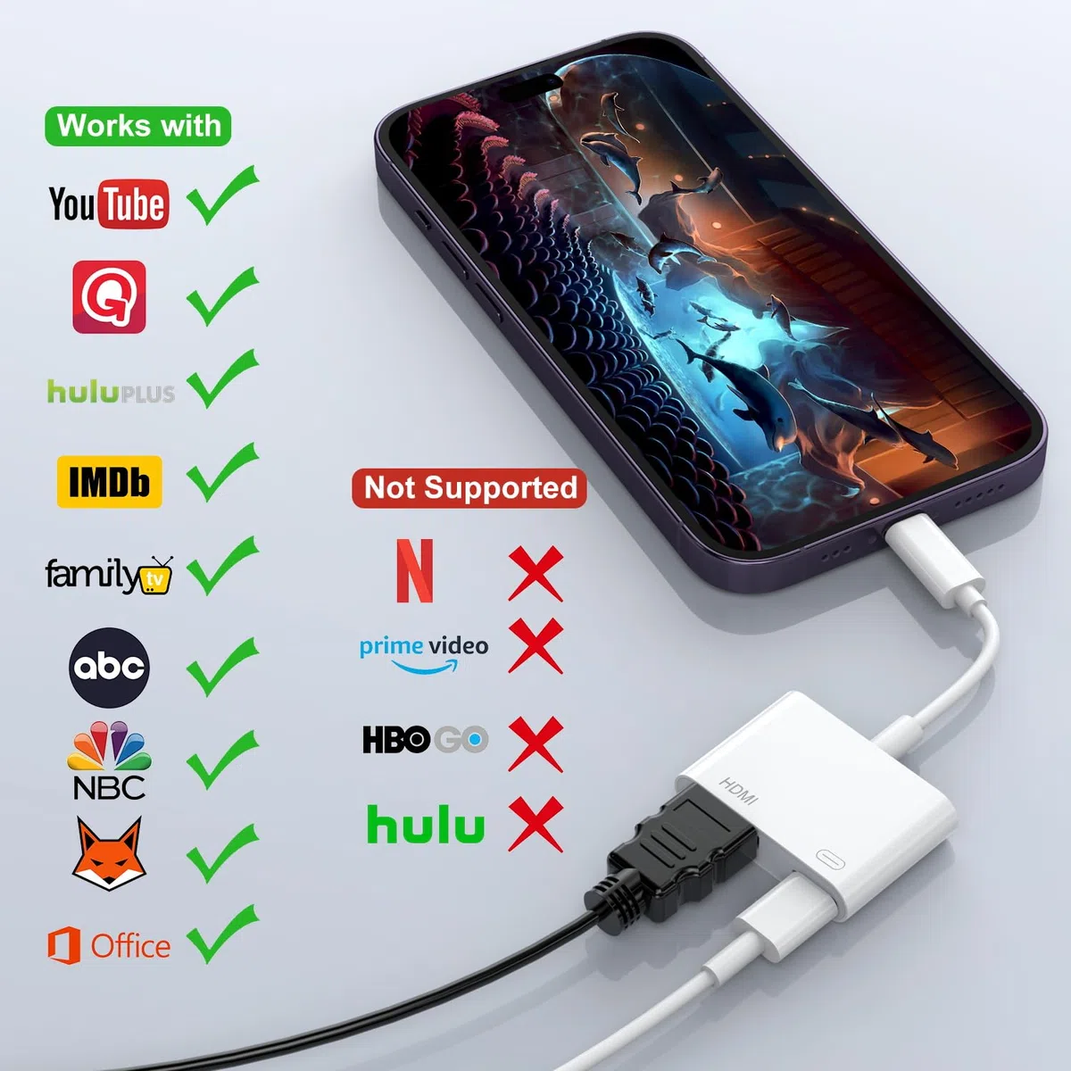 Lightning to HDMI Adaptador [Certificado MFi] adaptador hdmi iPhone y iPad Cable HDMI a TV Adaptador Plug and Play Compatible con iPhone 14/14 Pro/13/12/11/XS/XR/X/8/7/iPad y todos los sistemas iOS