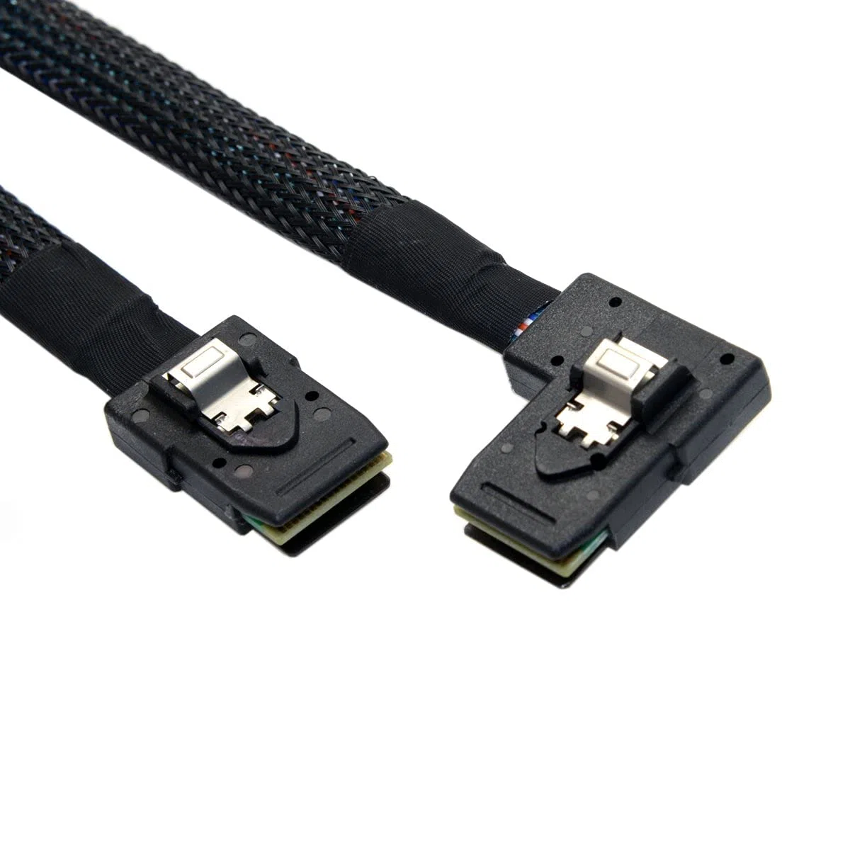 chenyang CY 90 grados acodado Mini SAS 36pin SFF-8087 a 8087 Cable de datos ultraplano de 80 cm de largo