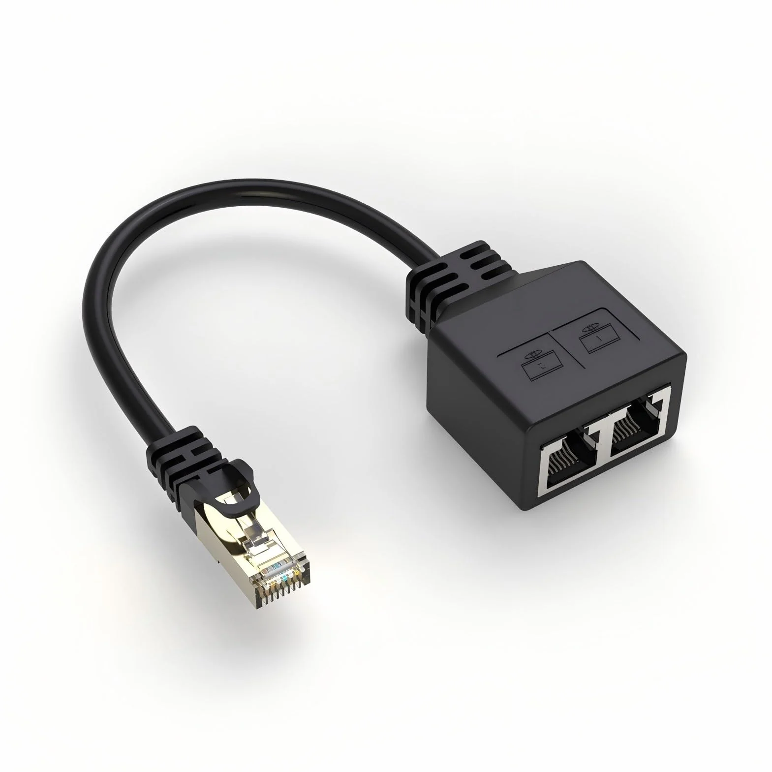 Adaptador divisor RJ45 1 a 2 Ethernet Distribuidor Cables Adaptador para Oficina en Casa