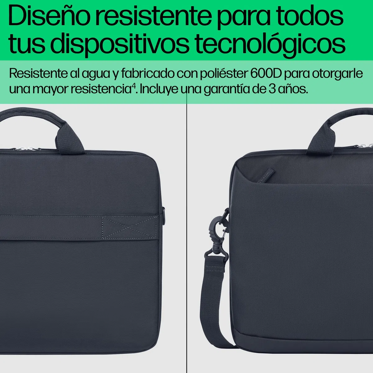 HP Maletín Everyday para Portátil de 16", Fabricado con Poliéster Reciclado 600D, 12L, Compartimiento Acolchado, Resistente al Agua, Correa de Hombro Extraíble, Gris